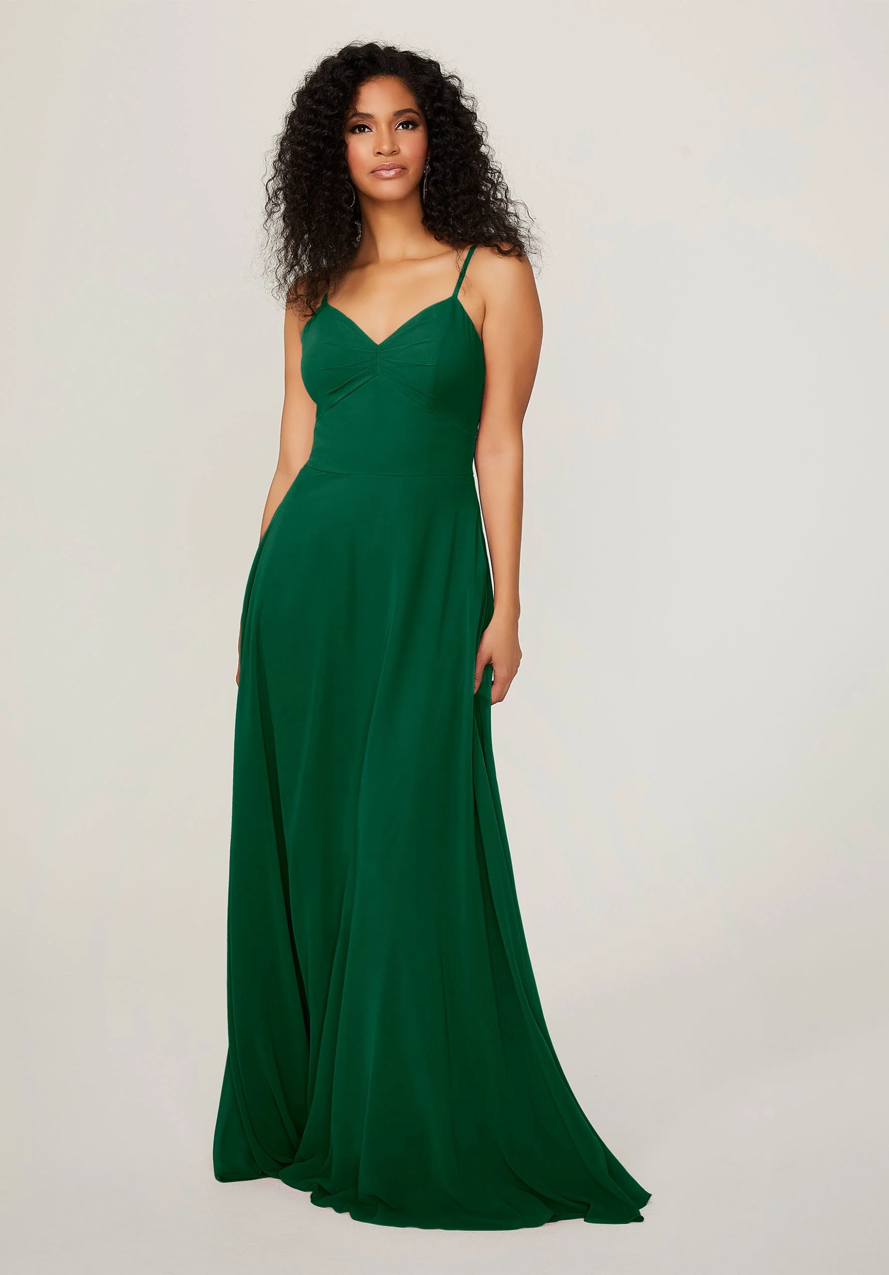 Chiffon Bridesmaid Dress with Tie Back Keyhole - Image 38
