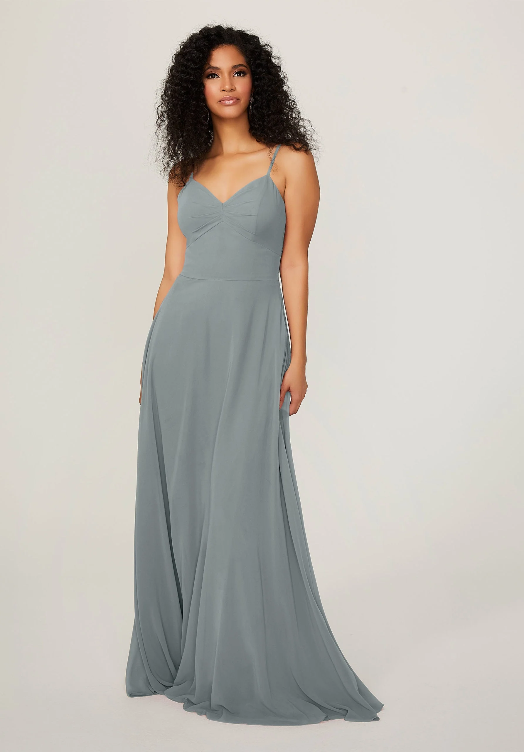 Chiffon Bridesmaid Dress with Tie Back Keyhole - Image 43