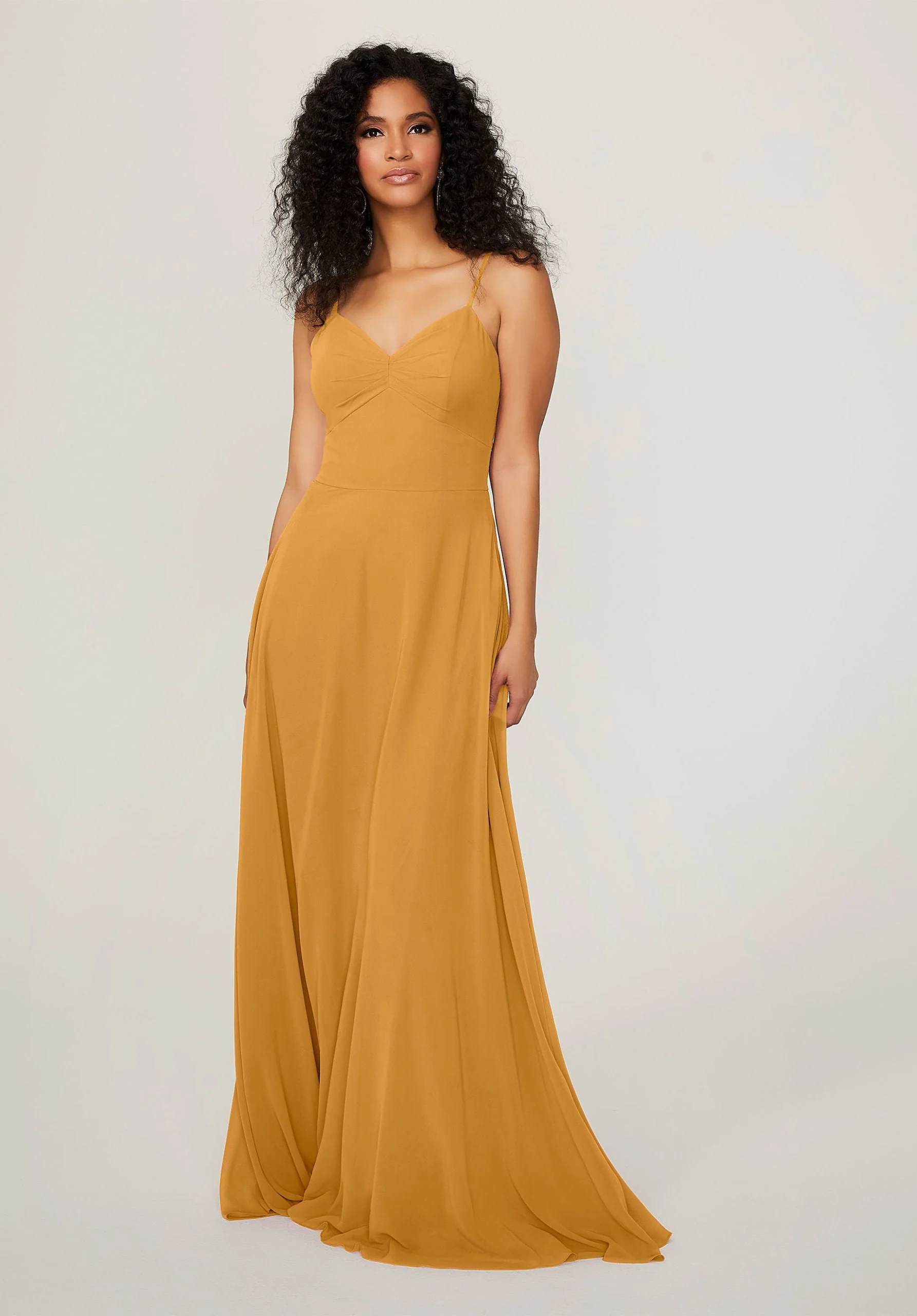 Chiffon Bridesmaid Dress with Tie Back Keyhole - Image 48