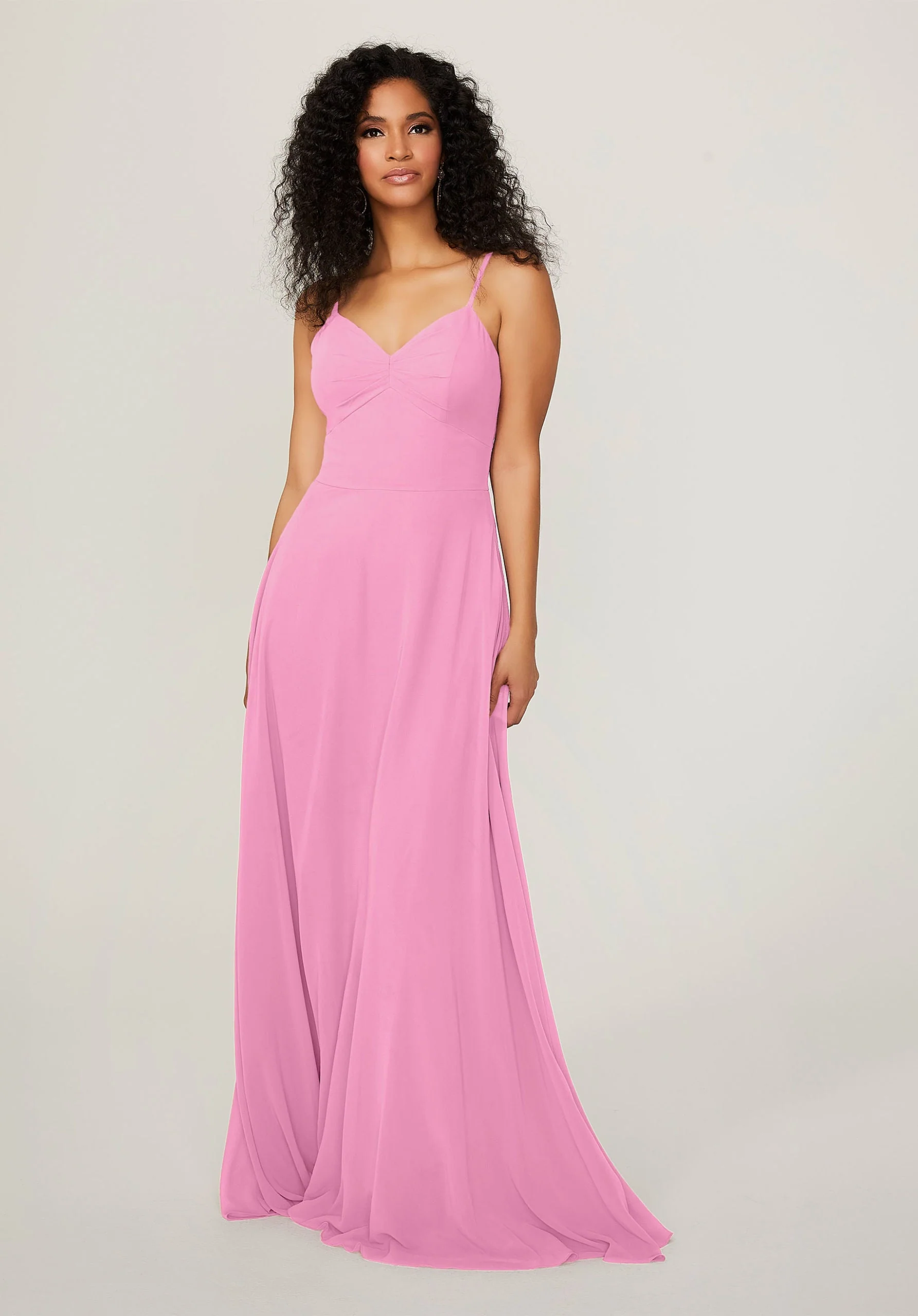 Chiffon Bridesmaid Dress with Tie Back Keyhole - Image 49