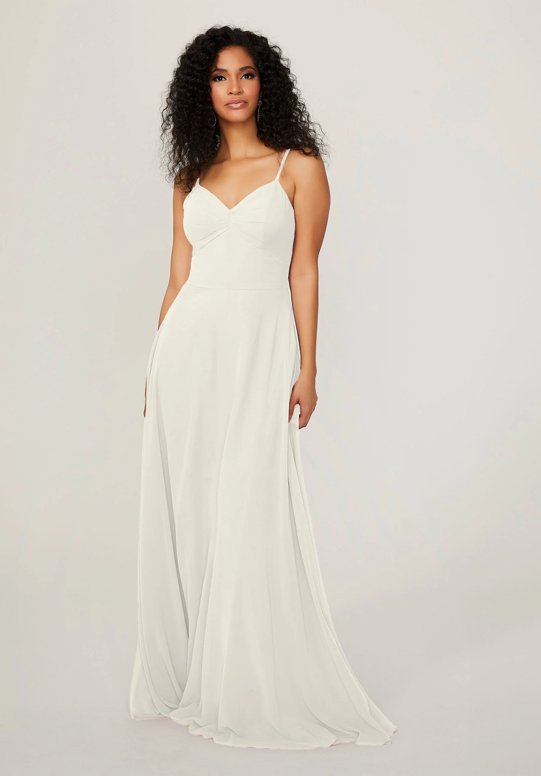 Chiffon Bridesmaid Dress with Tie Back Keyhole - Image 5