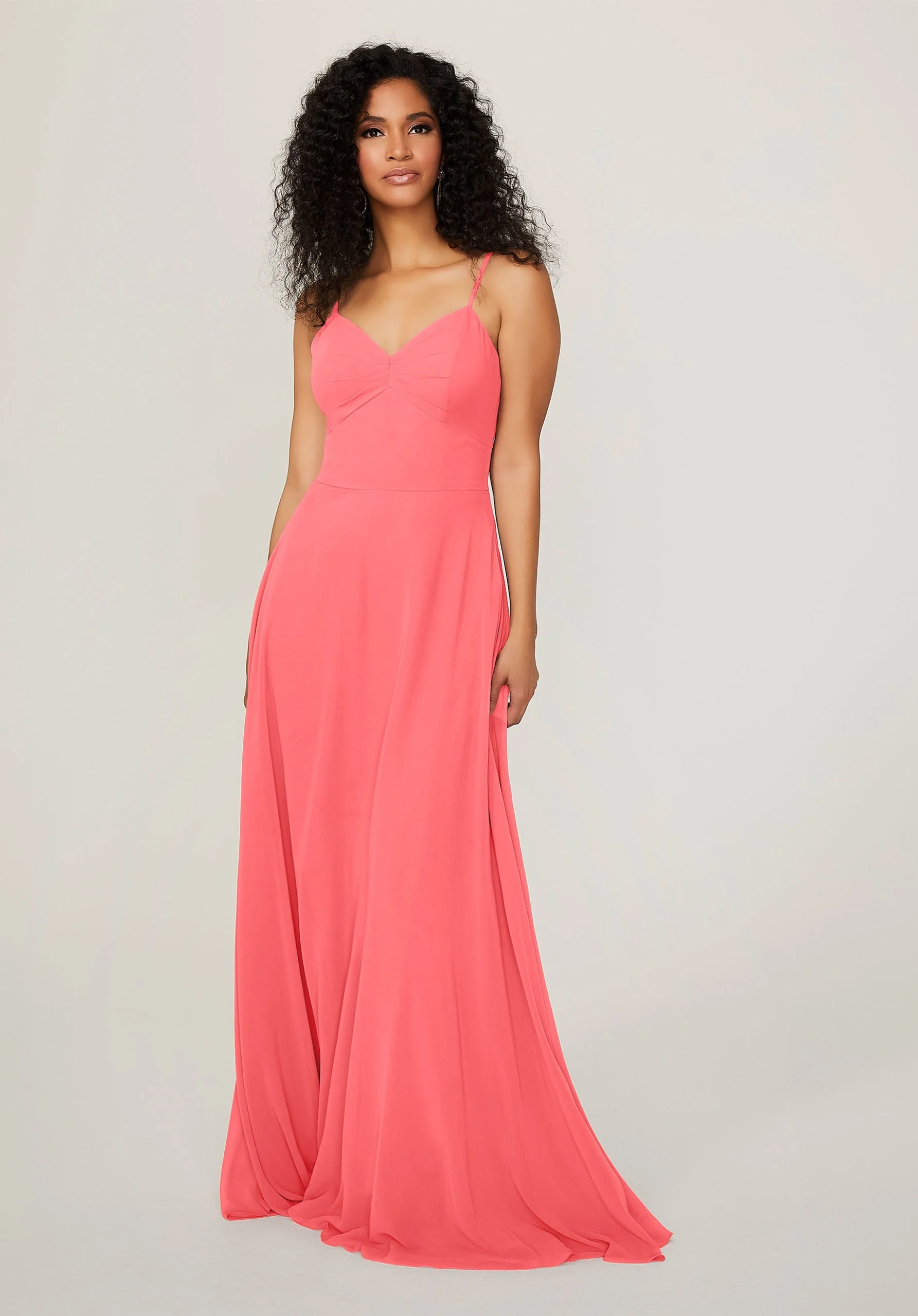 Chiffon Bridesmaid Dress with Tie Back Keyhole - Image 51
