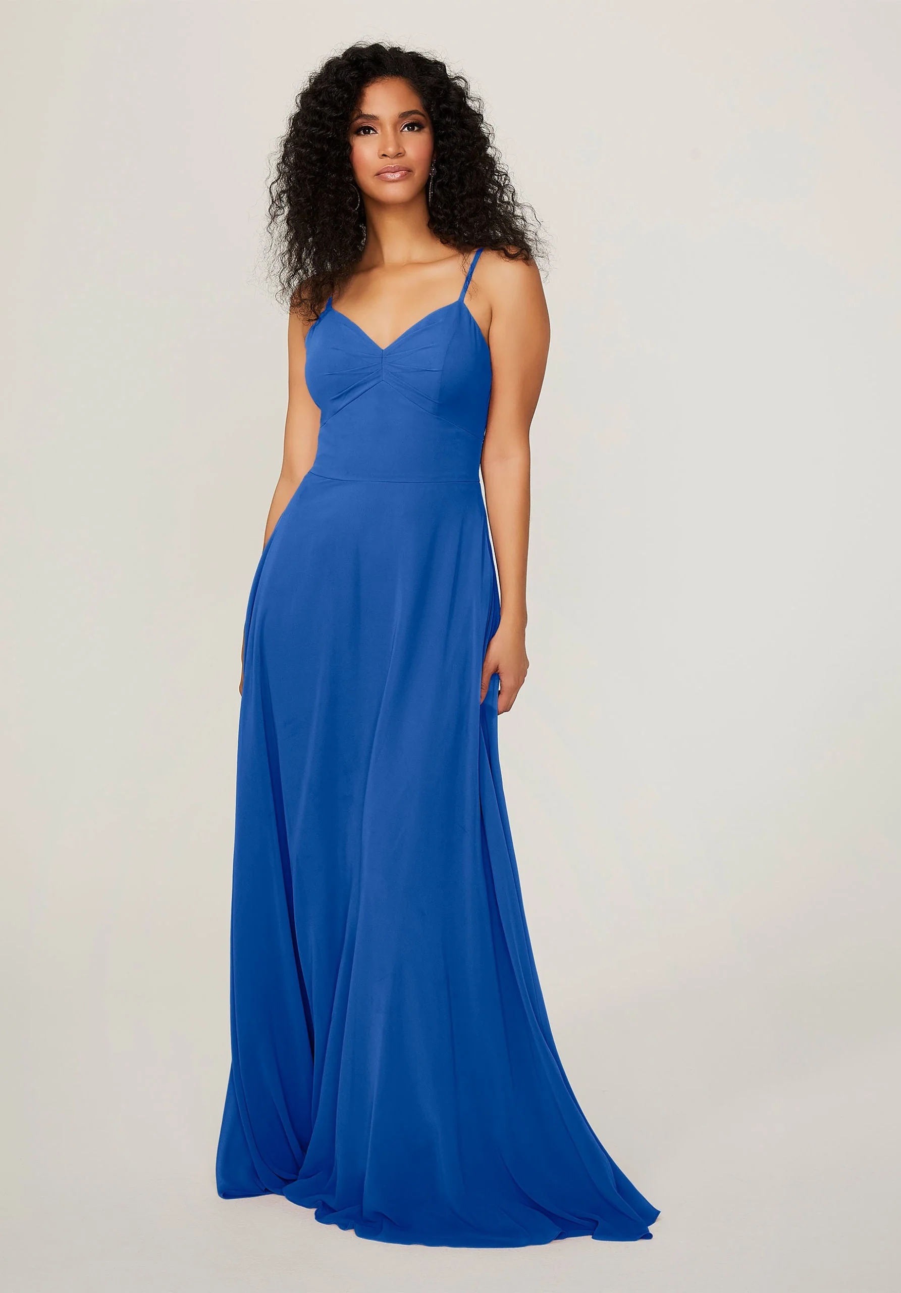Chiffon Bridesmaid Dress with Tie Back Keyhole - Image 53