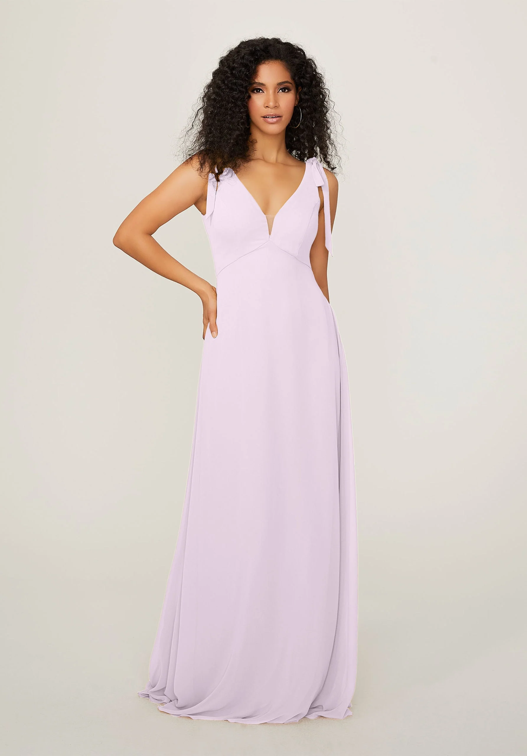 Chiffon Bridesmaid Dress with Tied Straps - Image 12