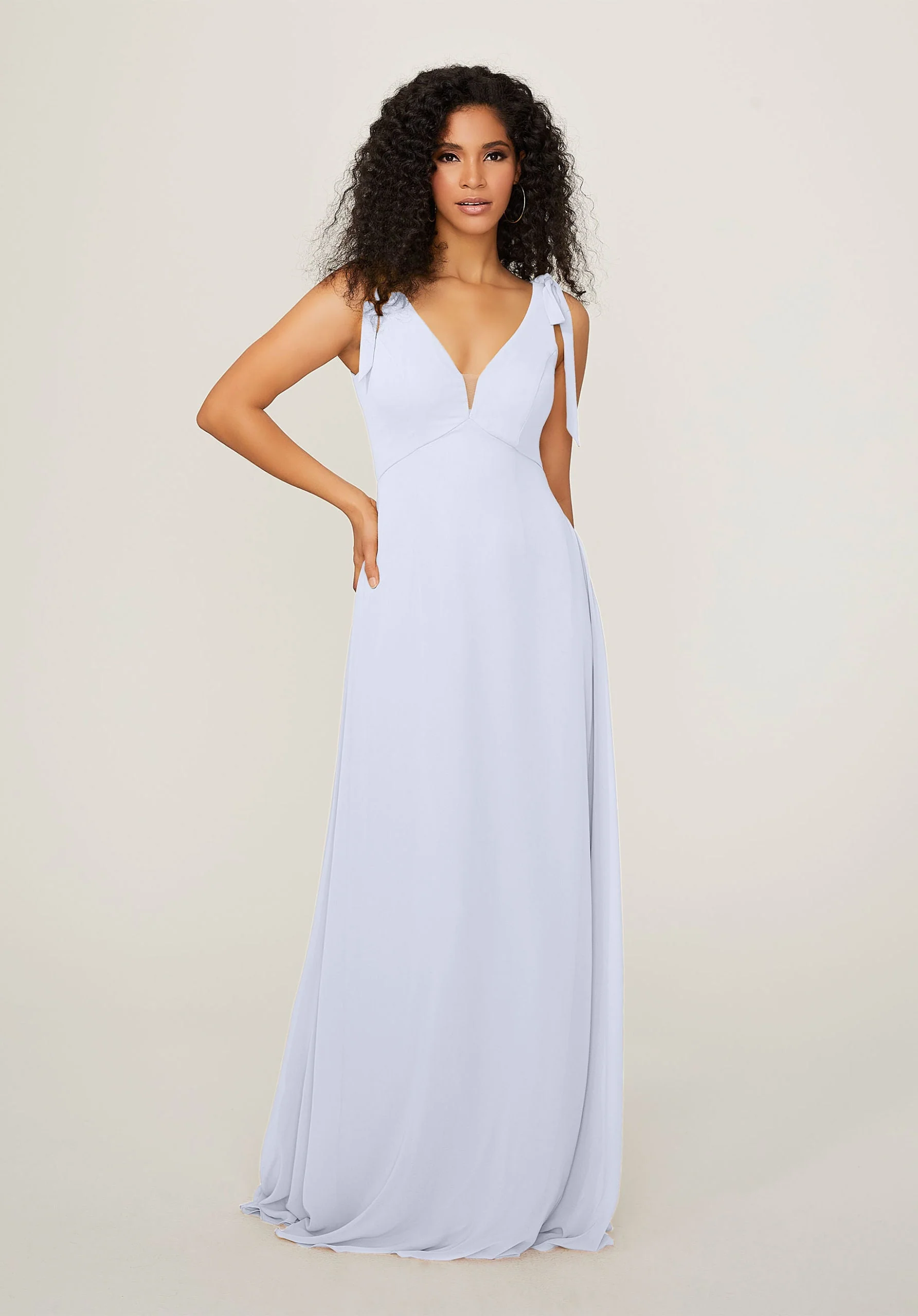 Chiffon Bridesmaid Dress with Tied Straps - Image 13