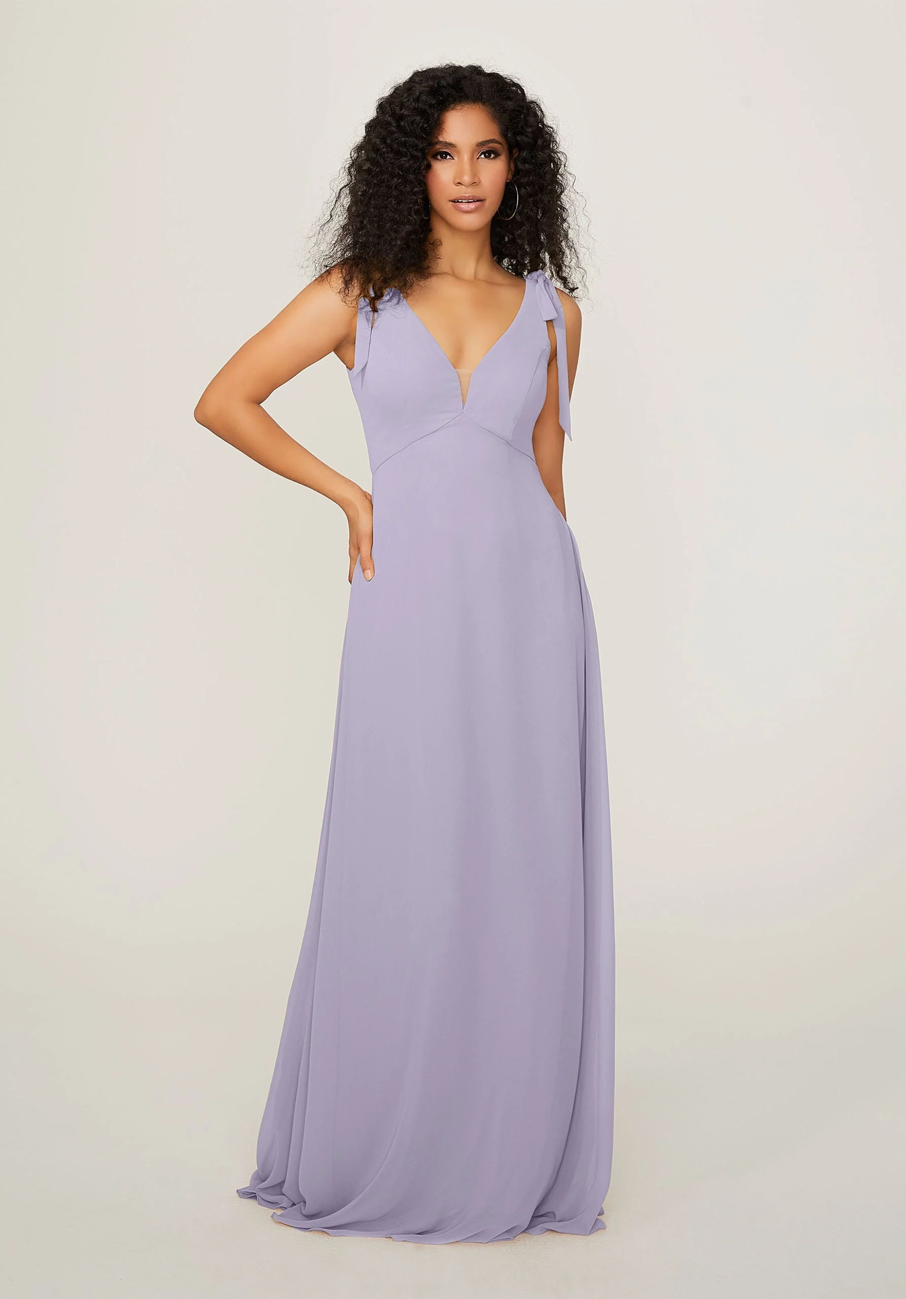 Chiffon Bridesmaid Dress with Tied Straps - Image 16