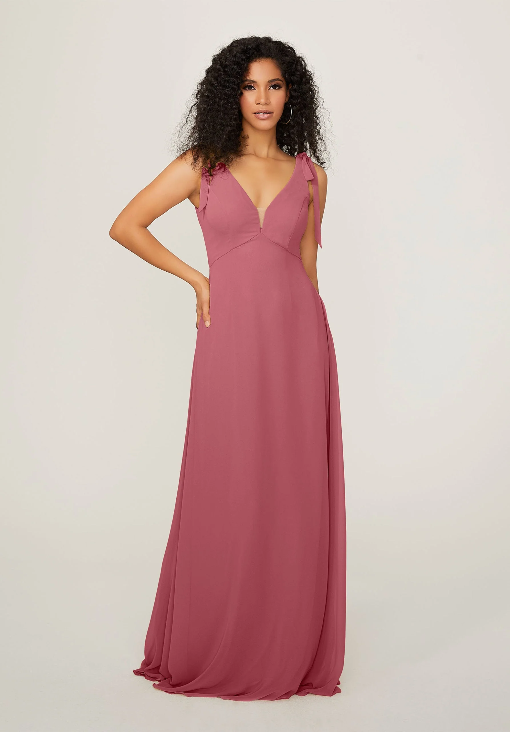 Chiffon Bridesmaid Dress with Tied Straps - Image 18