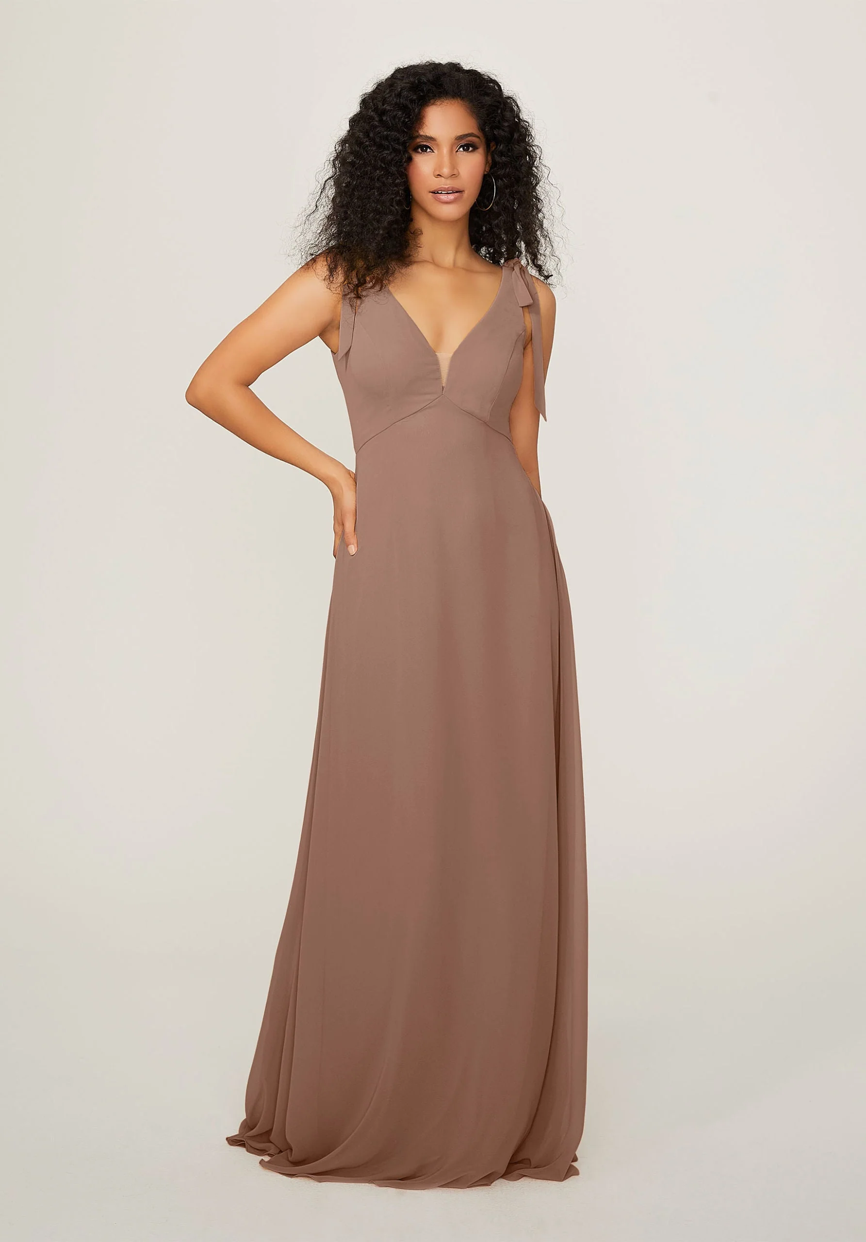 Chiffon Bridesmaid Dress with Tied Straps - Image 21