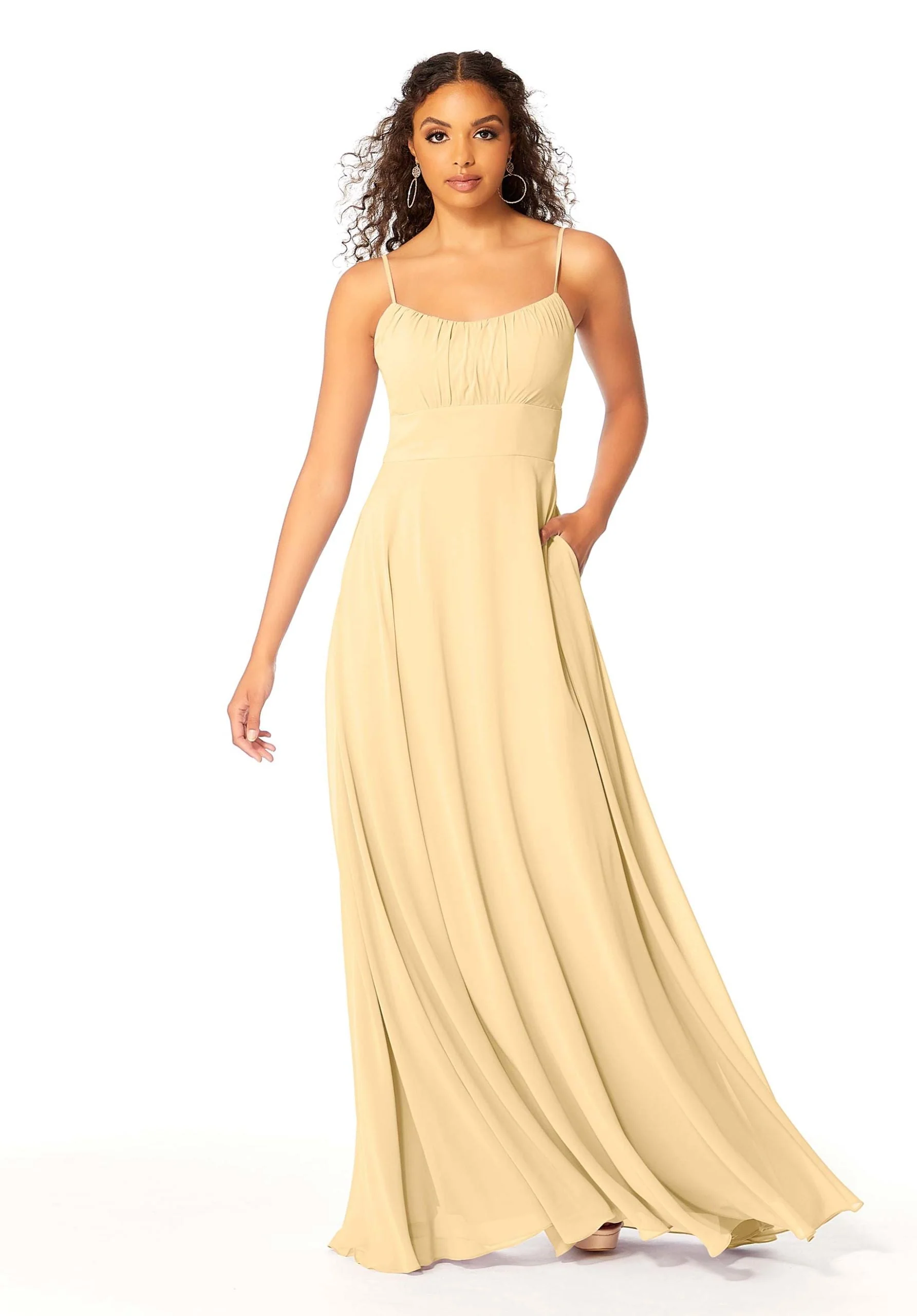 Chiffon Bridesmaids Dress with Ruched Bodice - Image 13