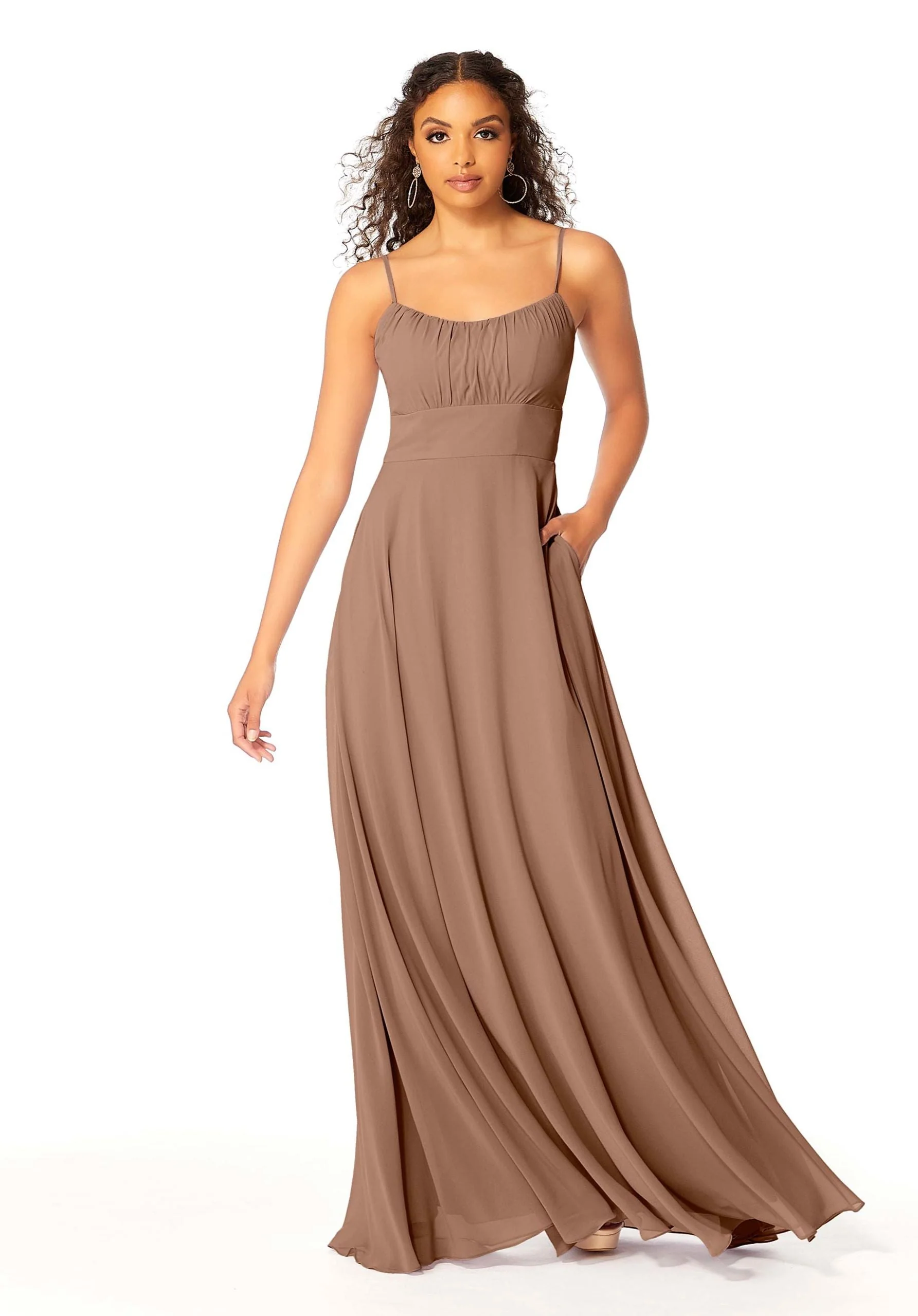 Chiffon Bridesmaids Dress with Ruched Bodice - Image 27