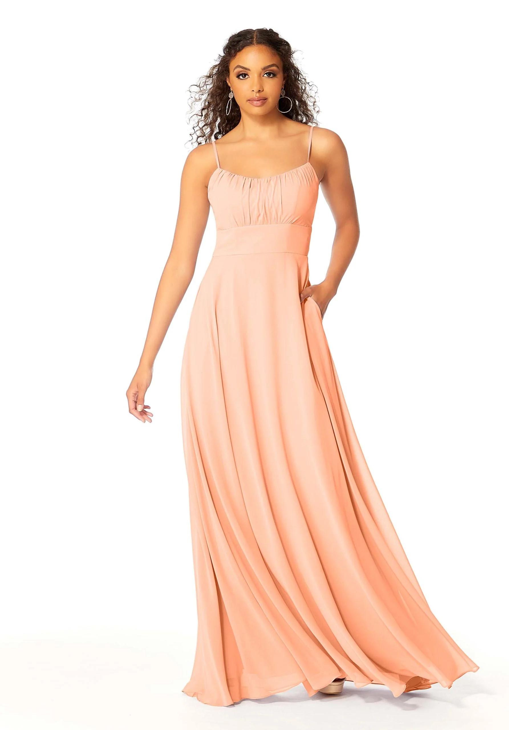 Chiffon Bridesmaids Dress with Ruched Bodice - Image 37