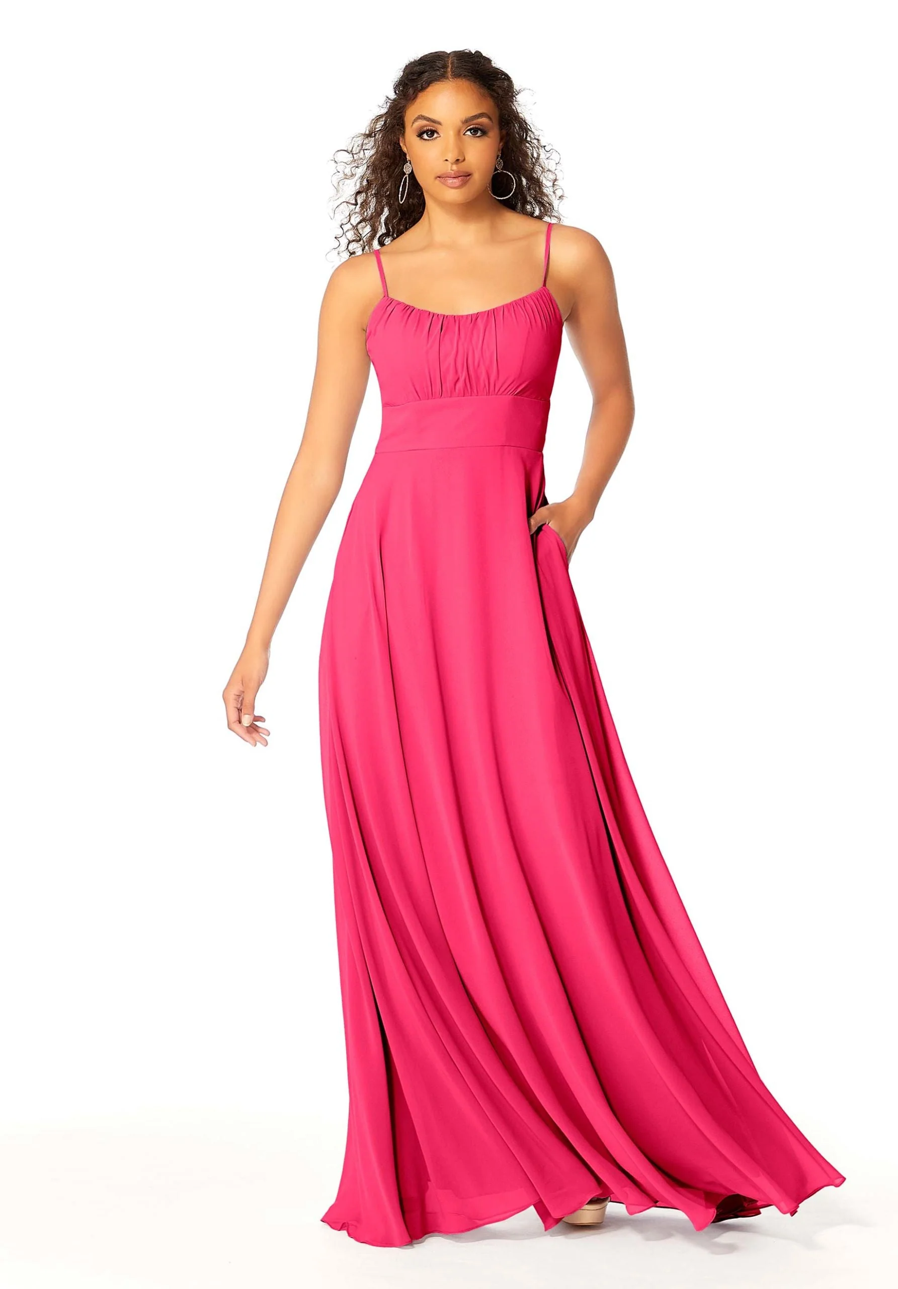 Chiffon Bridesmaids Dress with Ruched Bodice - Image 6