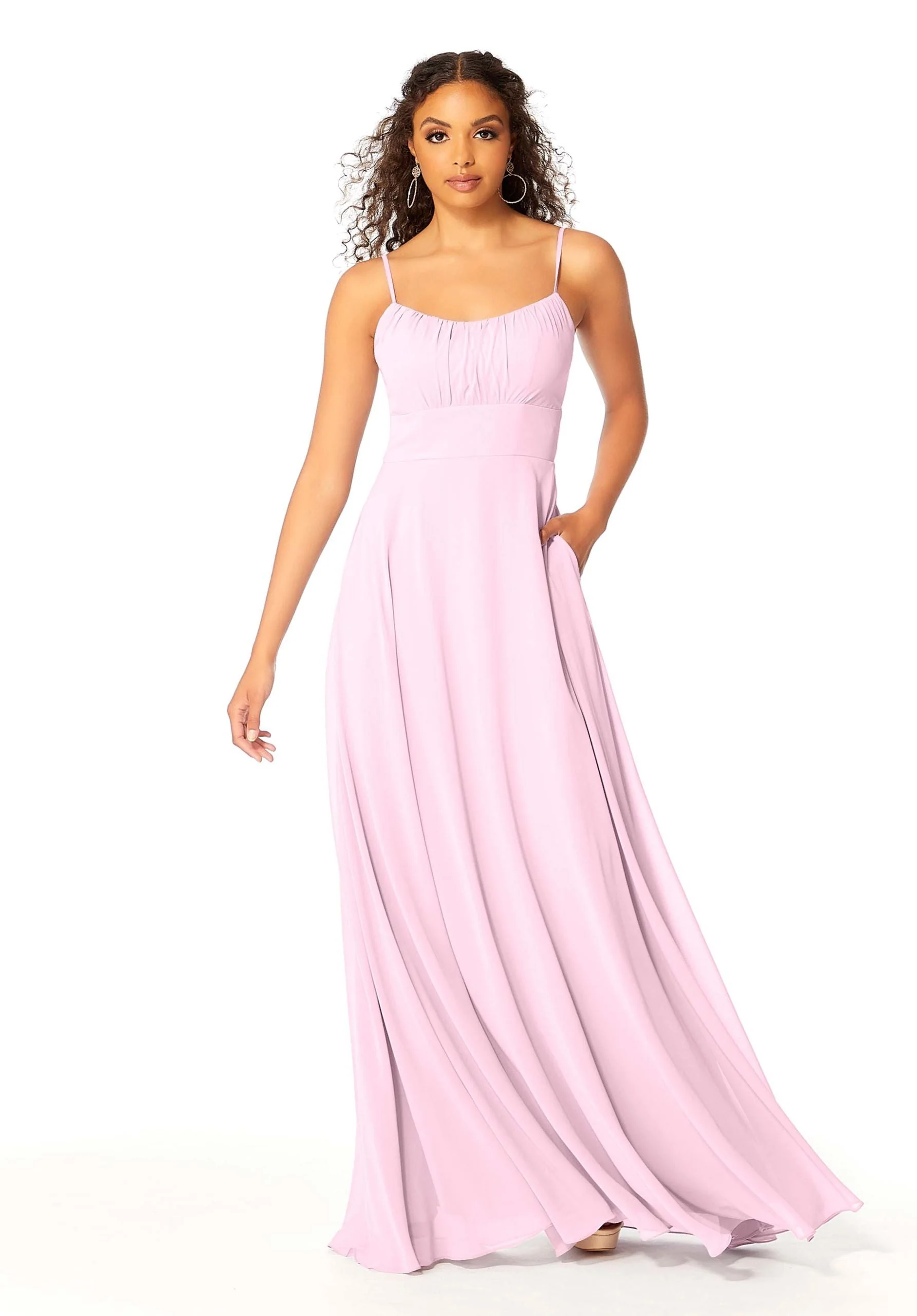 Chiffon Bridesmaids Dress with Ruched Bodice - Image 9