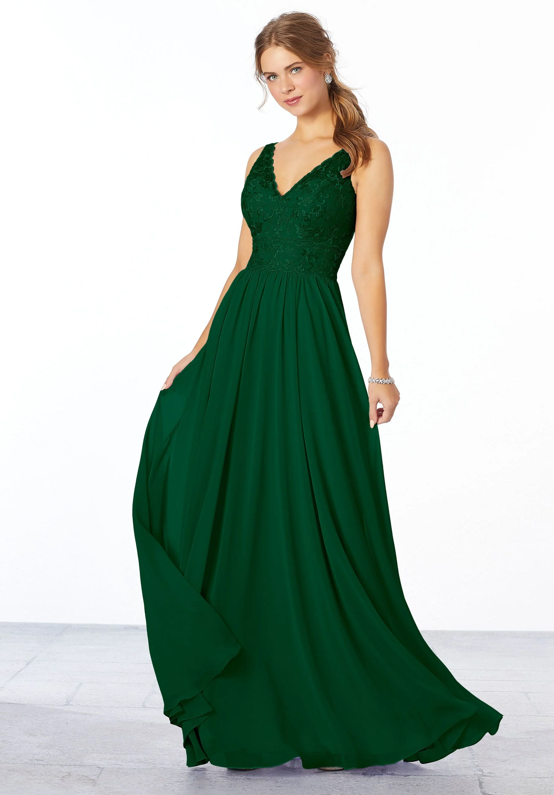 Chiffon Embroidered Bridesmaid Dress - Image 26