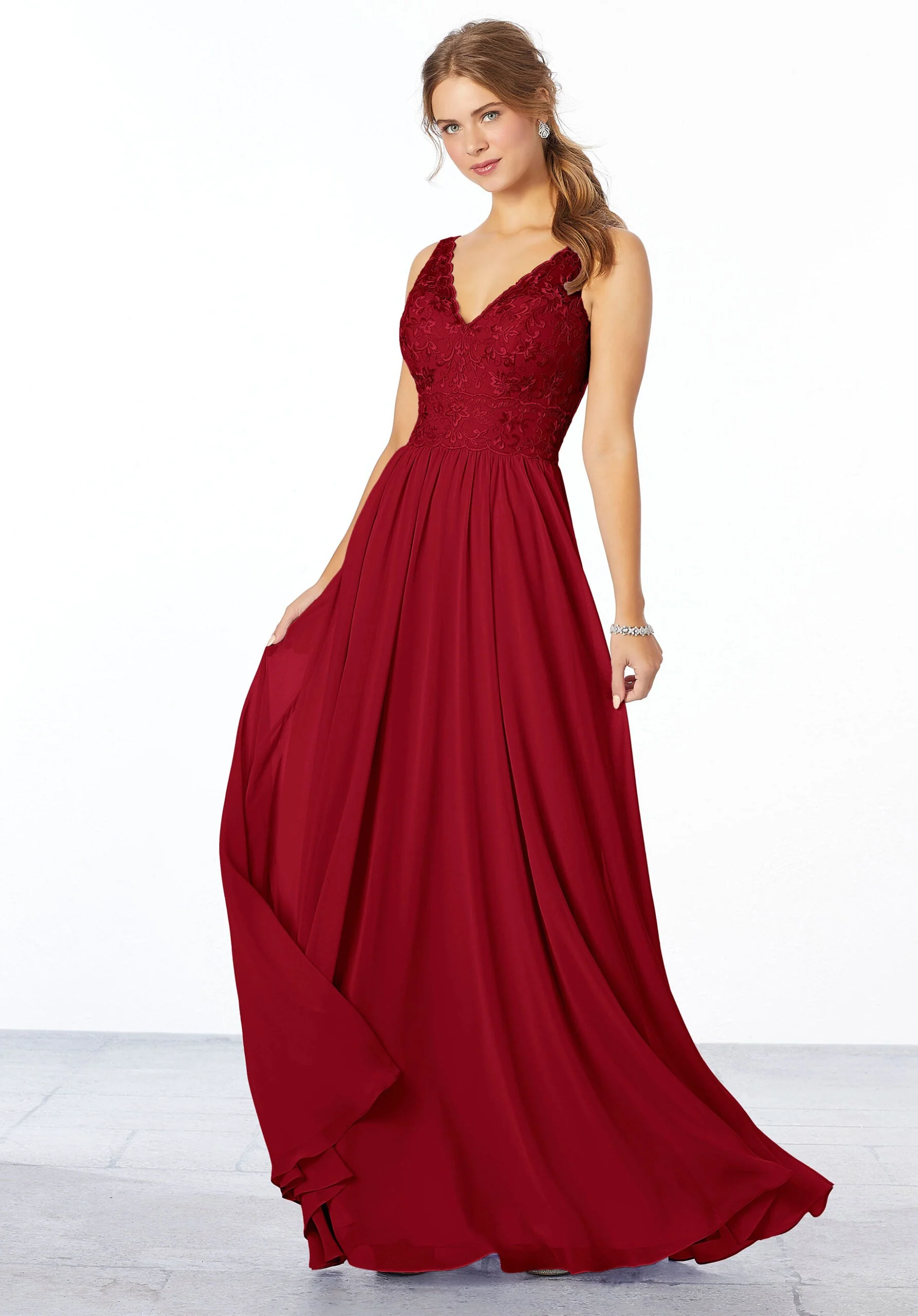 Chiffon Embroidered Bridesmaid Dress - Image 33