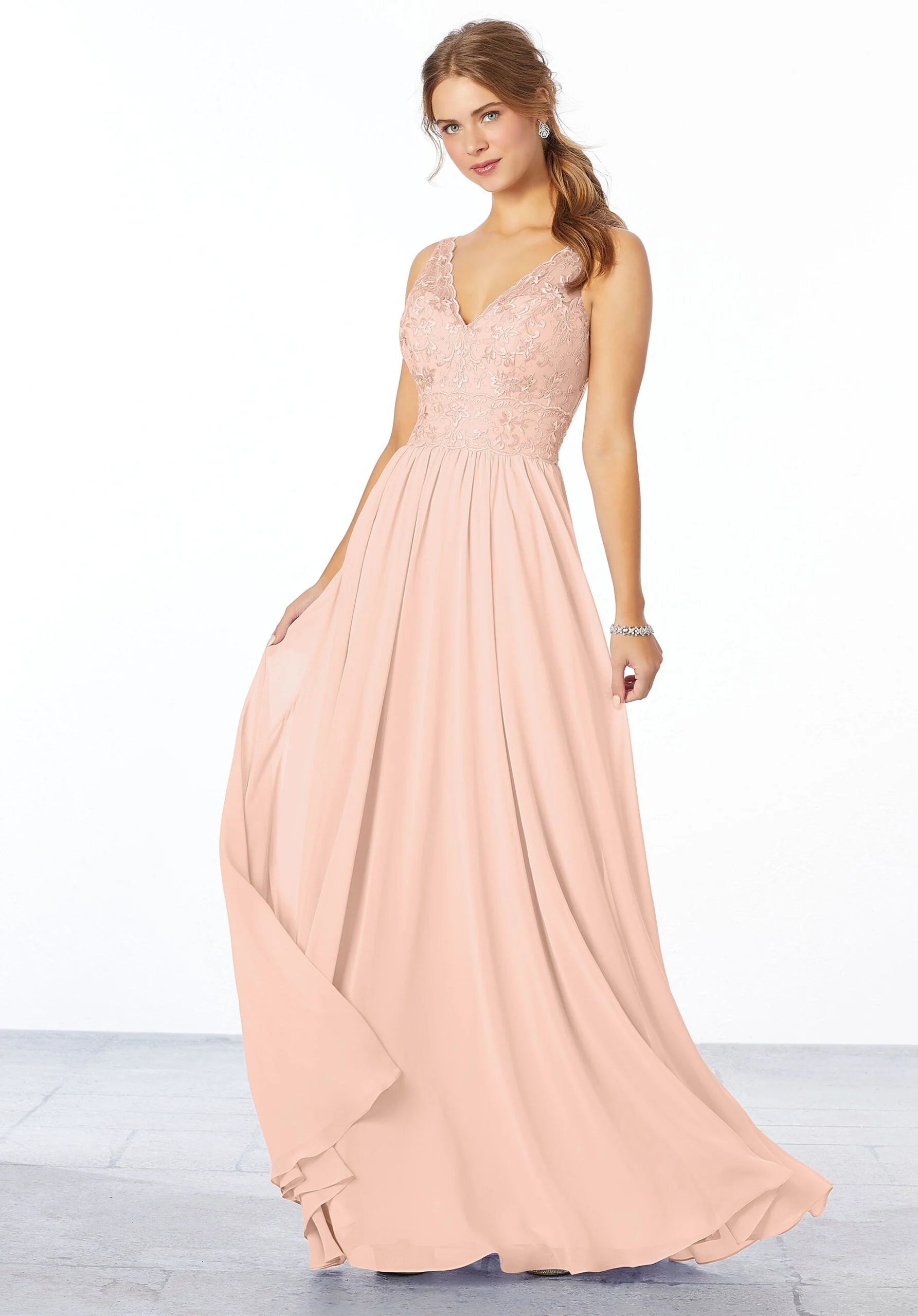 Chiffon Embroidered Bridesmaid Dress - Image 39