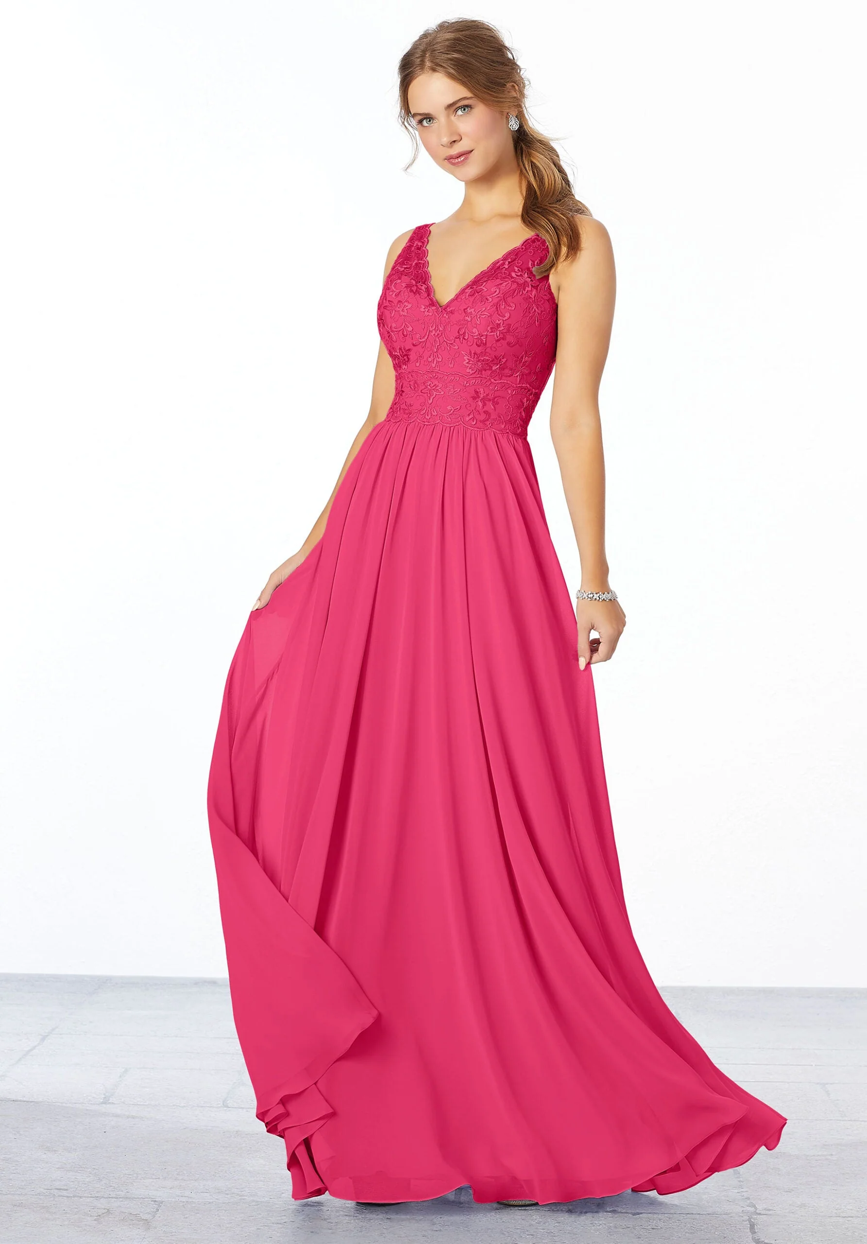 Chiffon Embroidered Bridesmaid Dress - Image 42