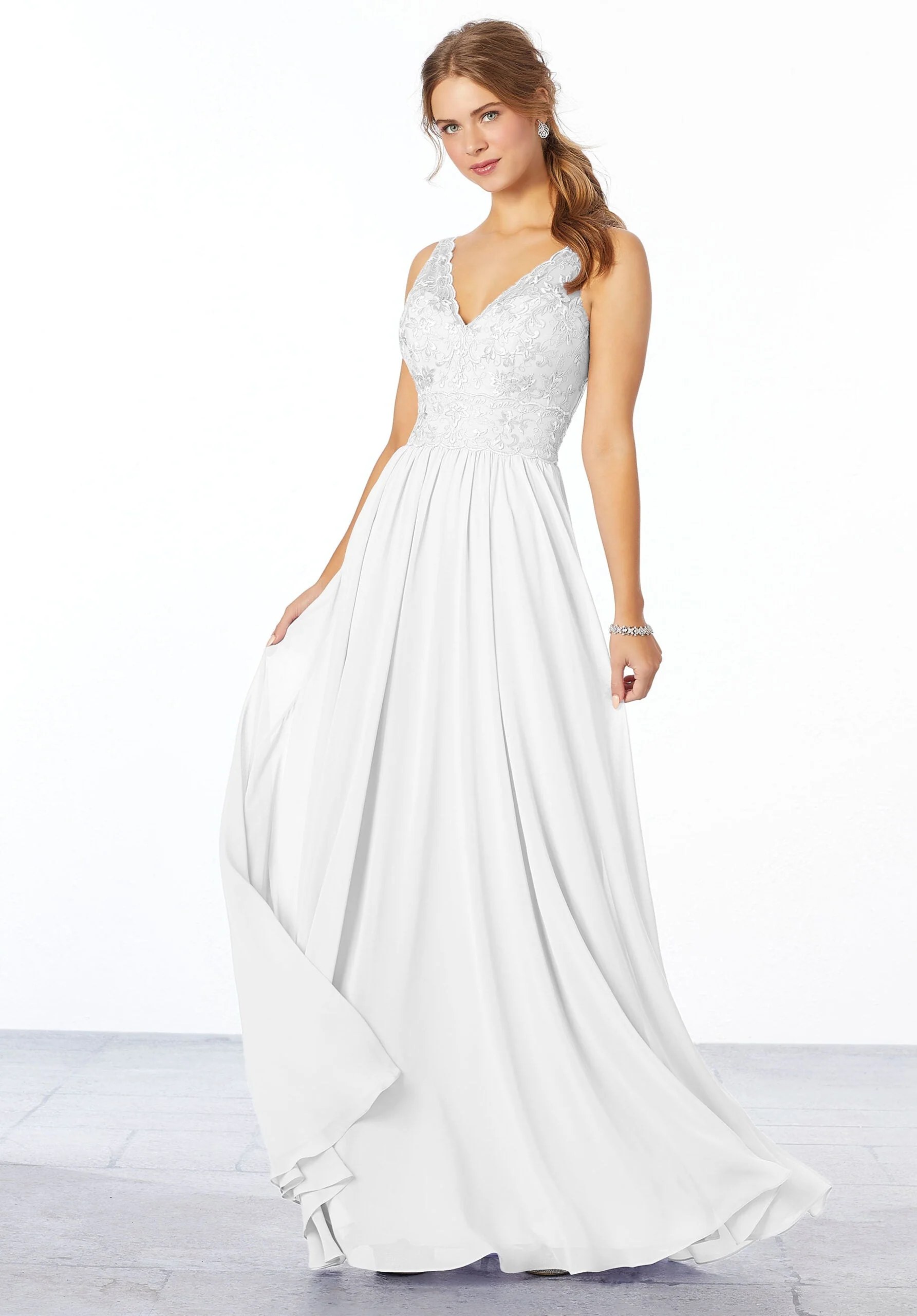 Chiffon Embroidered Bridesmaid Dress - Image 43