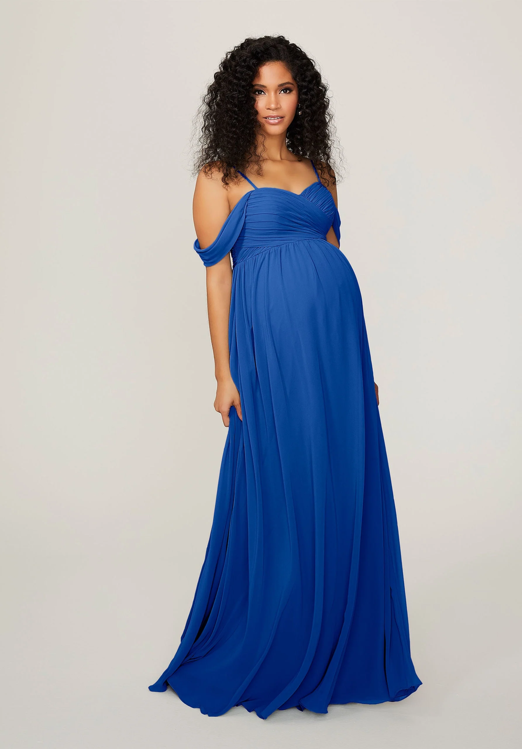 Chiffon Maternity Bridesmaid Dress with Draped Bodice - Image 53