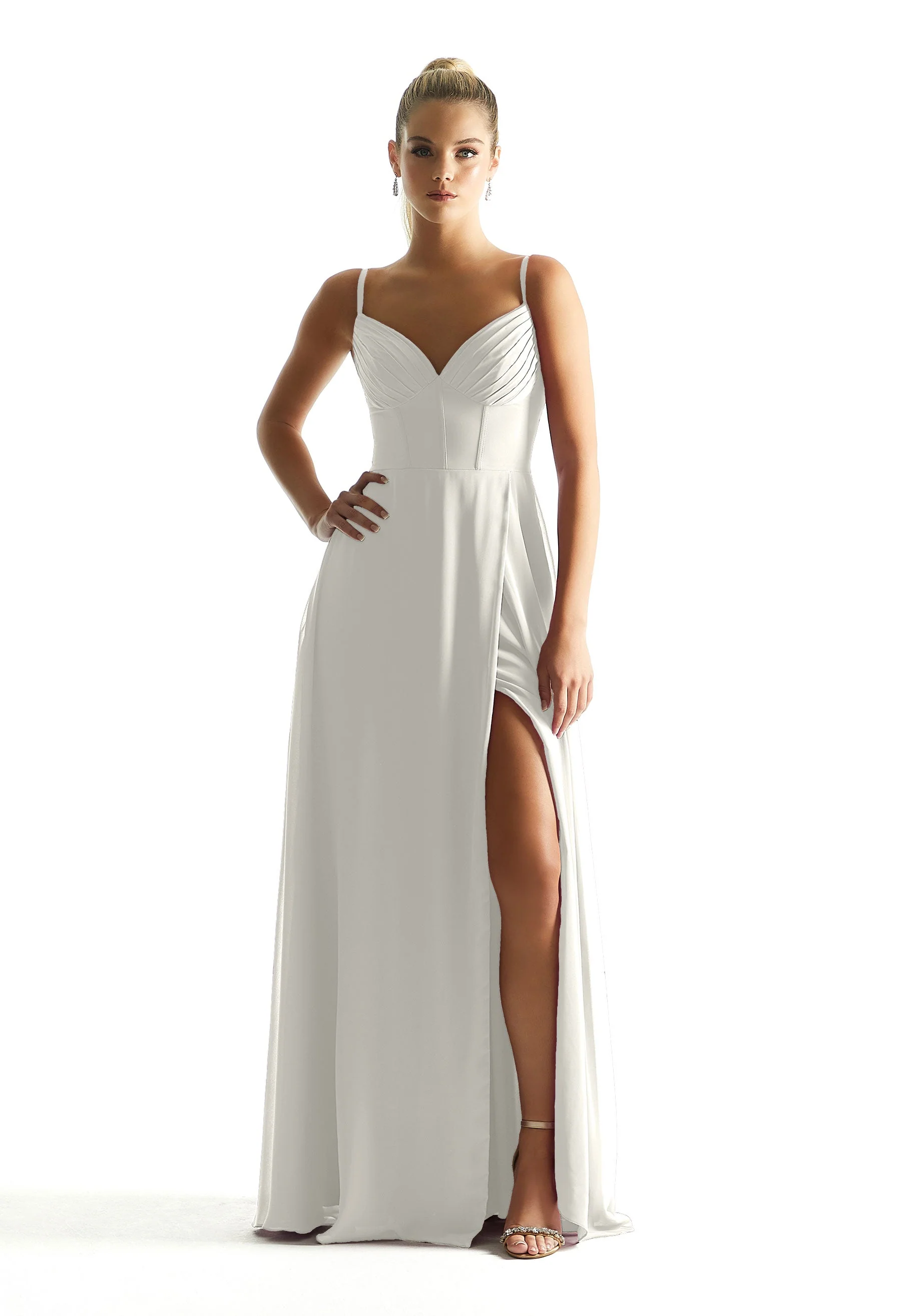 Corset Boned Chiffon Bridesmaid Dress - Image 11