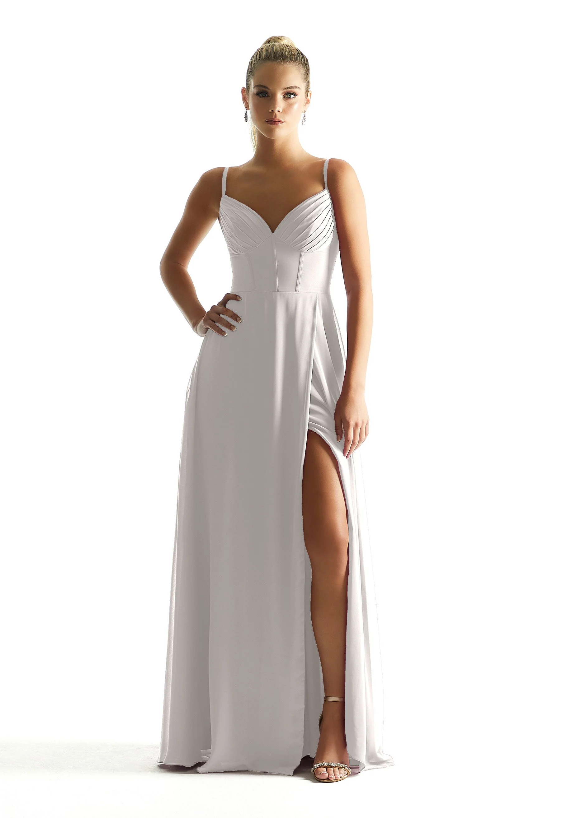 Corset Boned Chiffon Bridesmaid Dress - Image 13