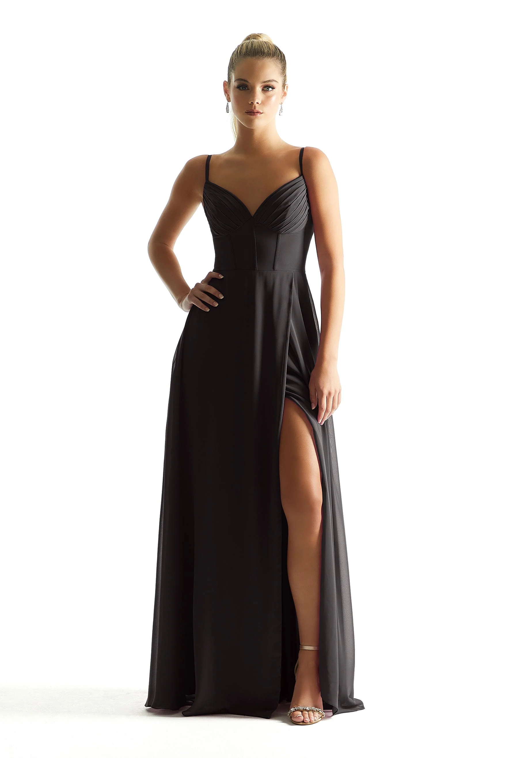 Corset Boned Chiffon Bridesmaid Dress - Image 18