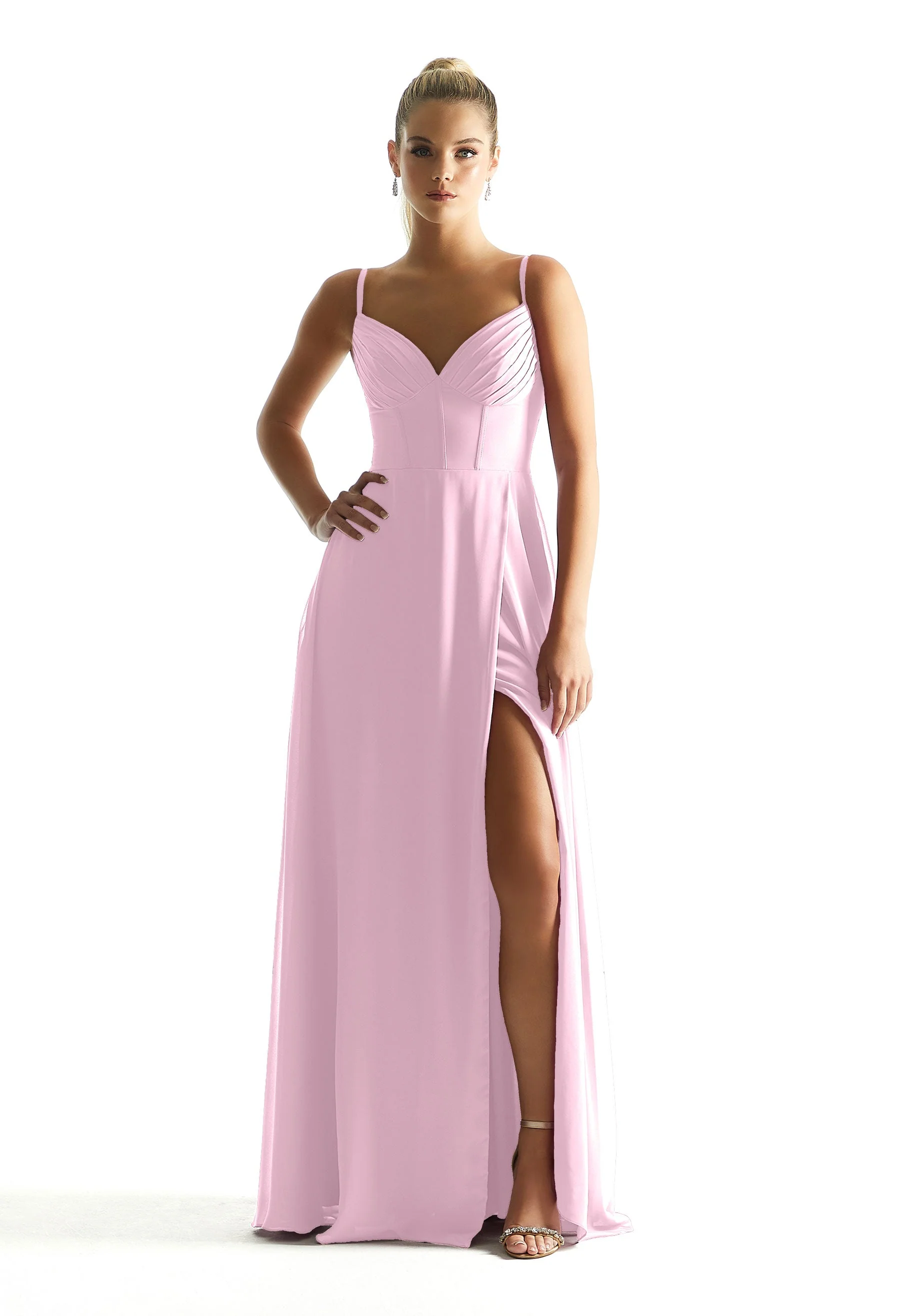 Corset Boned Chiffon Bridesmaid Dress - Image 19