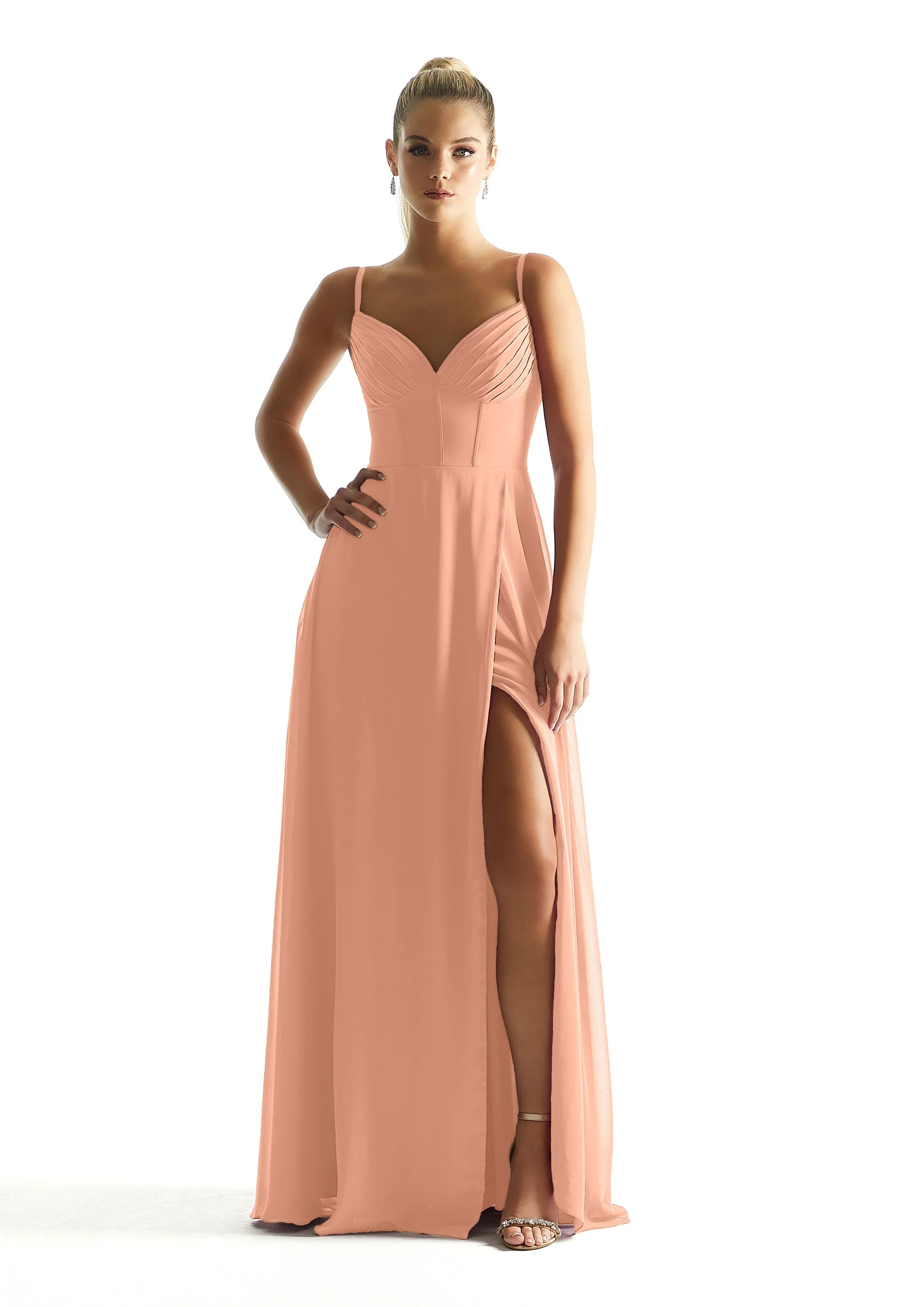 Corset Boned Chiffon Bridesmaid Dress - Image 20