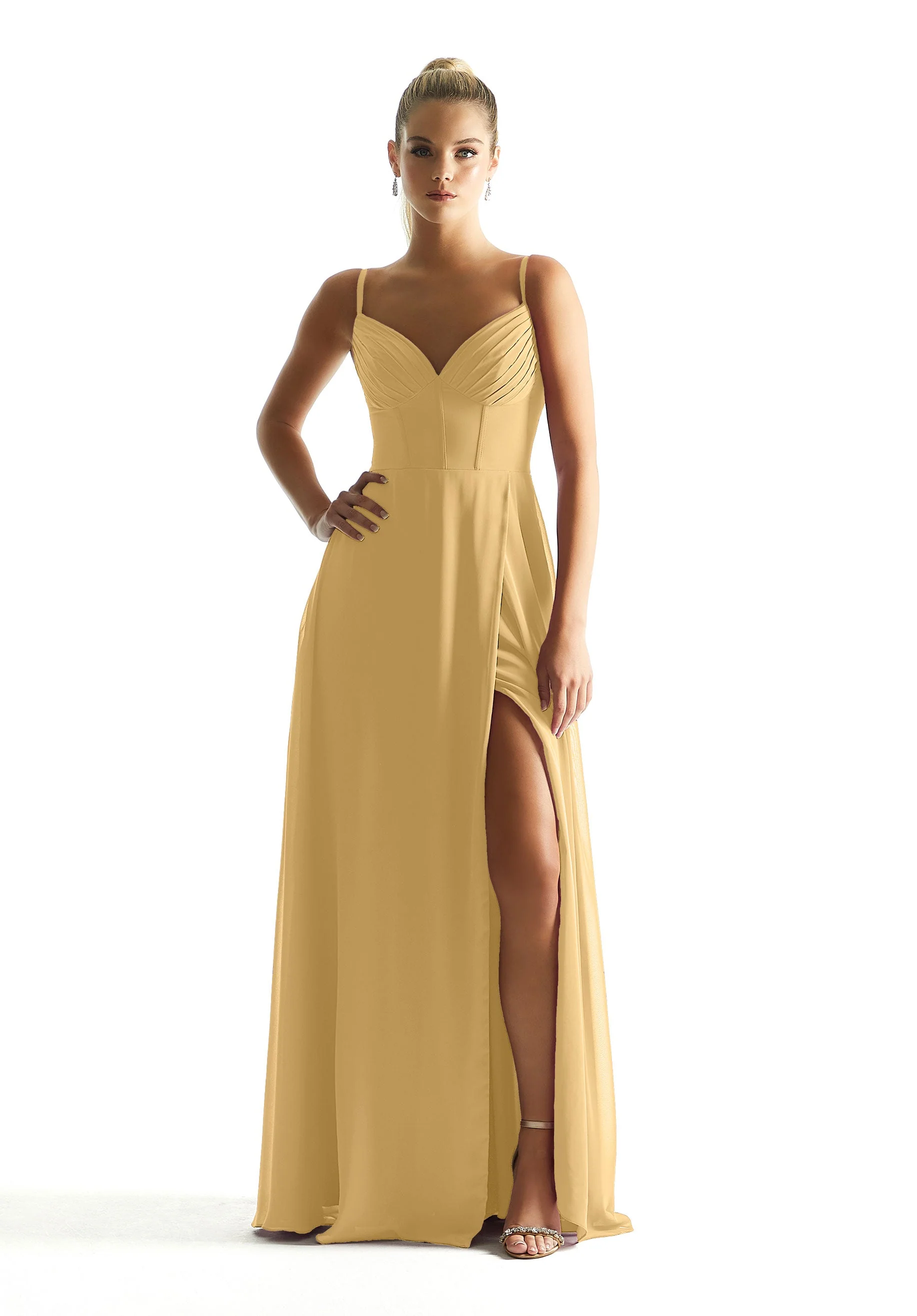 Corset Boned Chiffon Bridesmaid Dress - Image 22