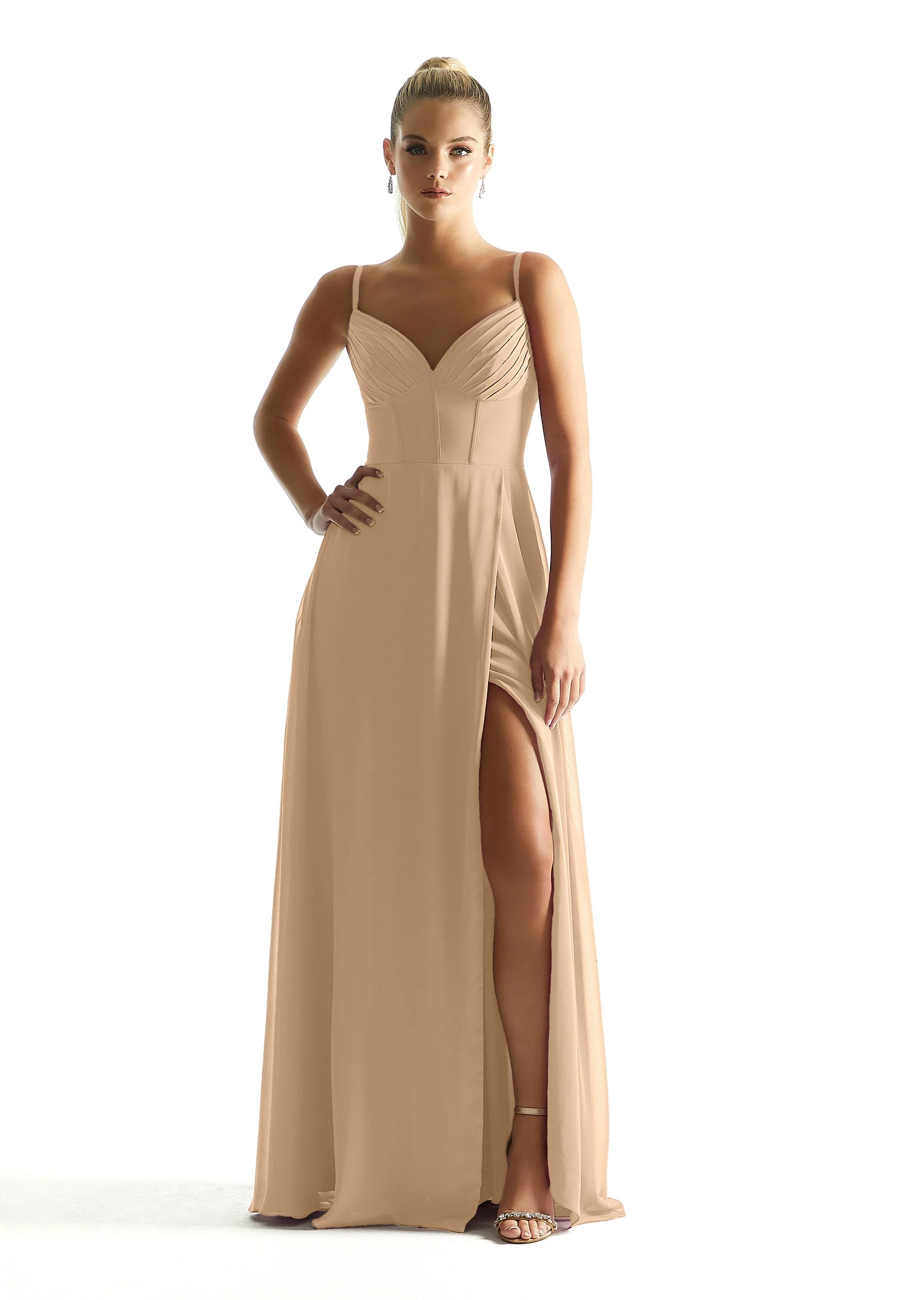 Corset Boned Chiffon Bridesmaid Dress - Image 23