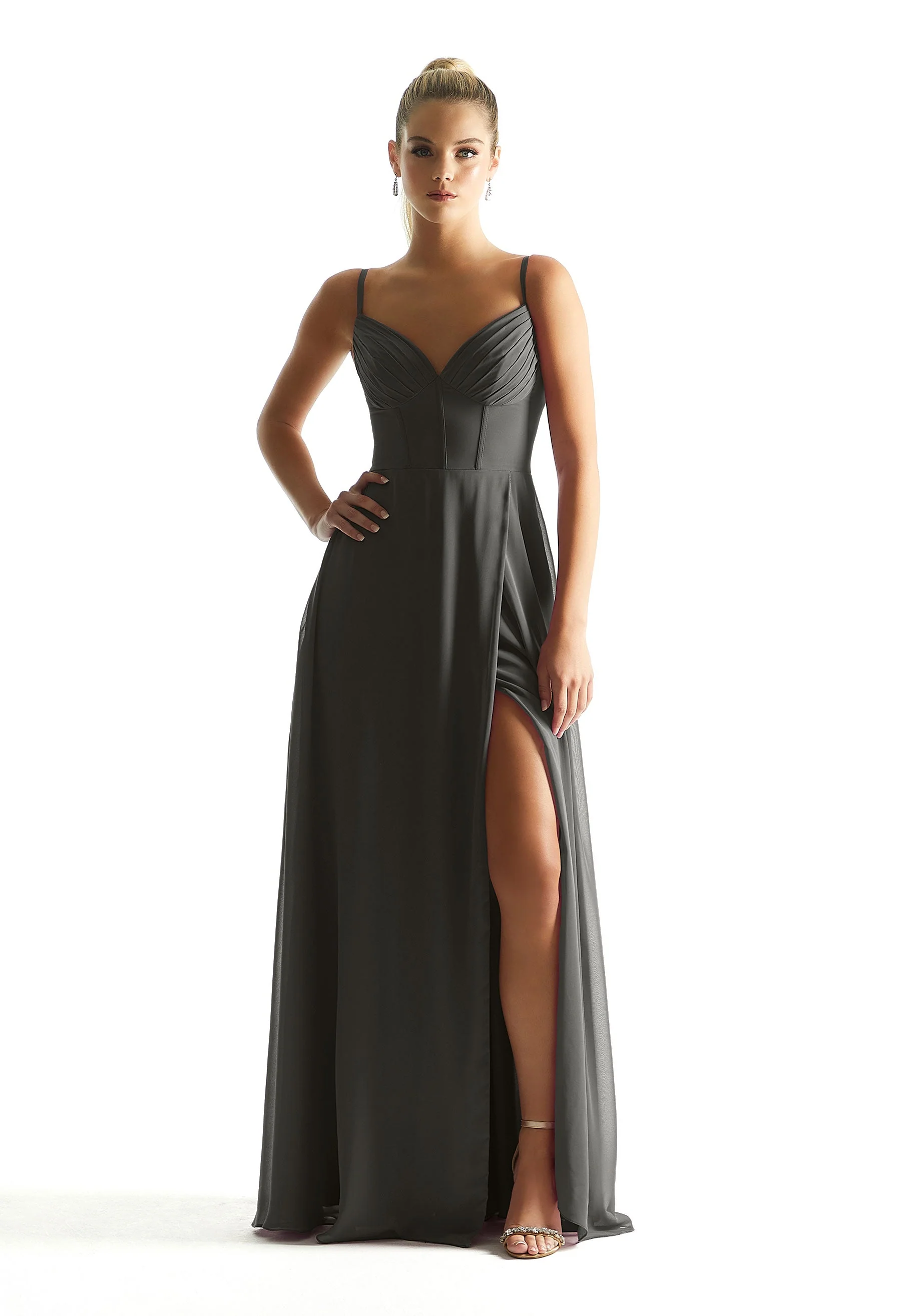 Corset Boned Chiffon Bridesmaid Dress - Image 24