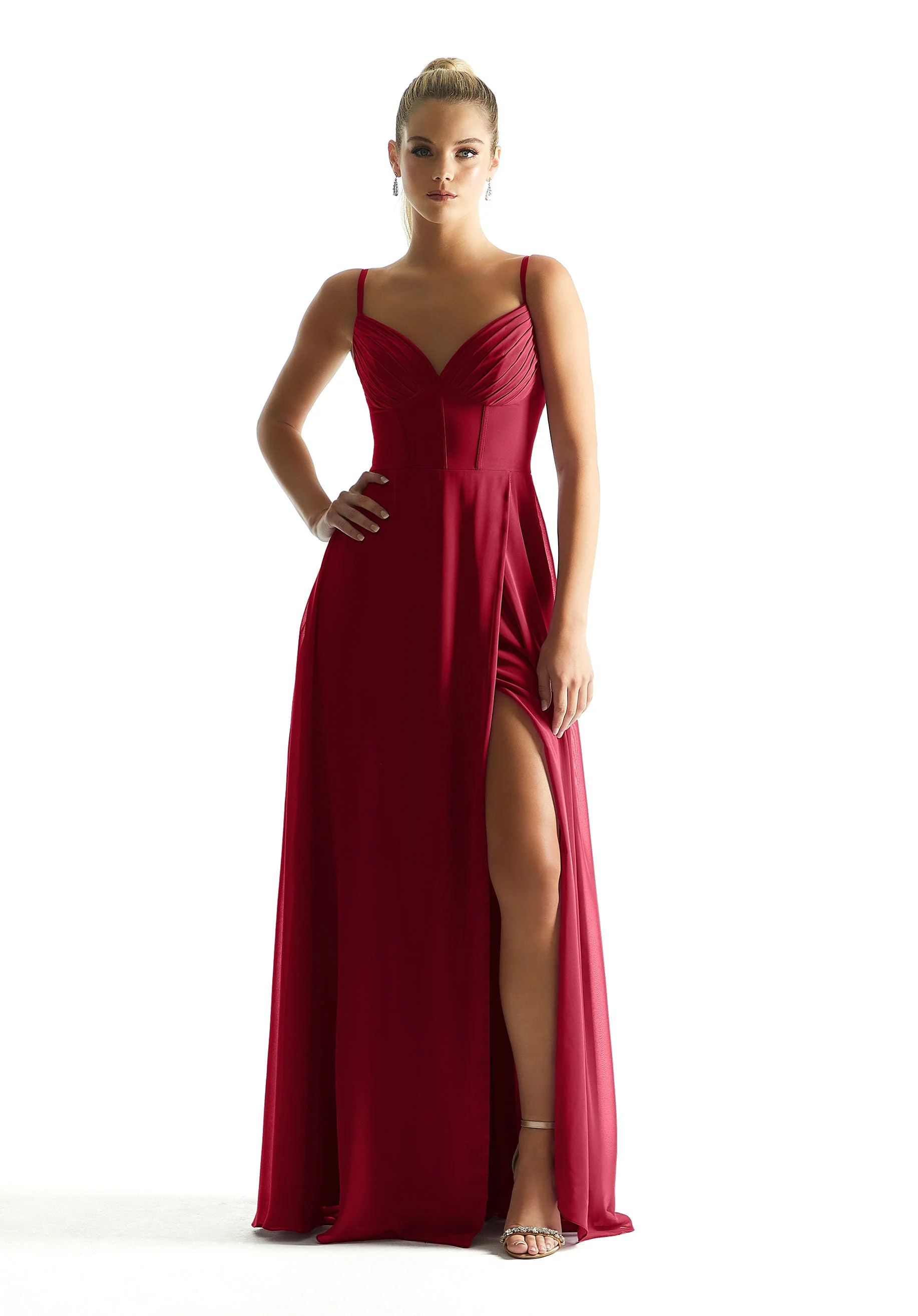 Corset Boned Chiffon Bridesmaid Dress - Image 26