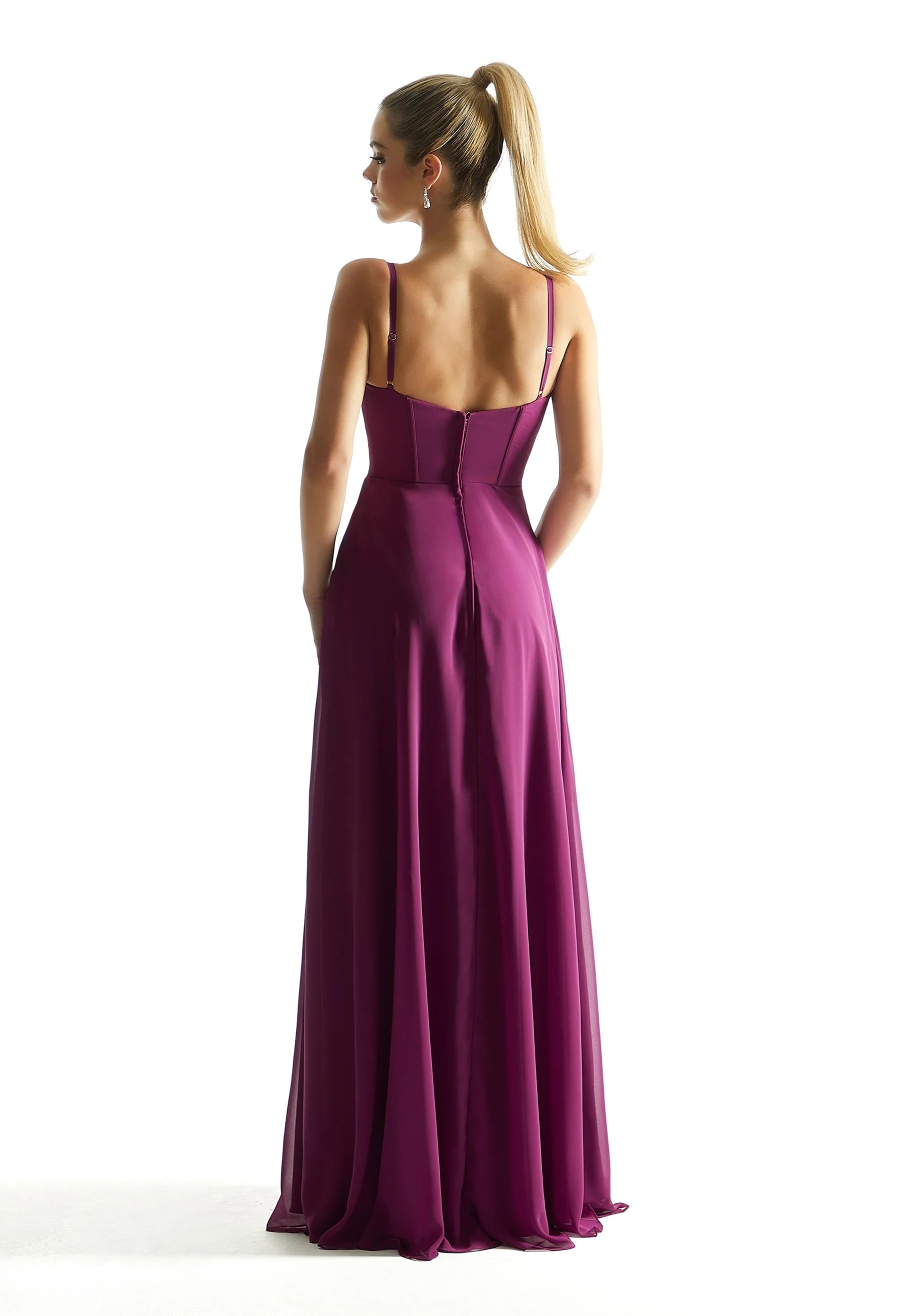 Corset Boned Chiffon Bridesmaid Dress - Image 5
