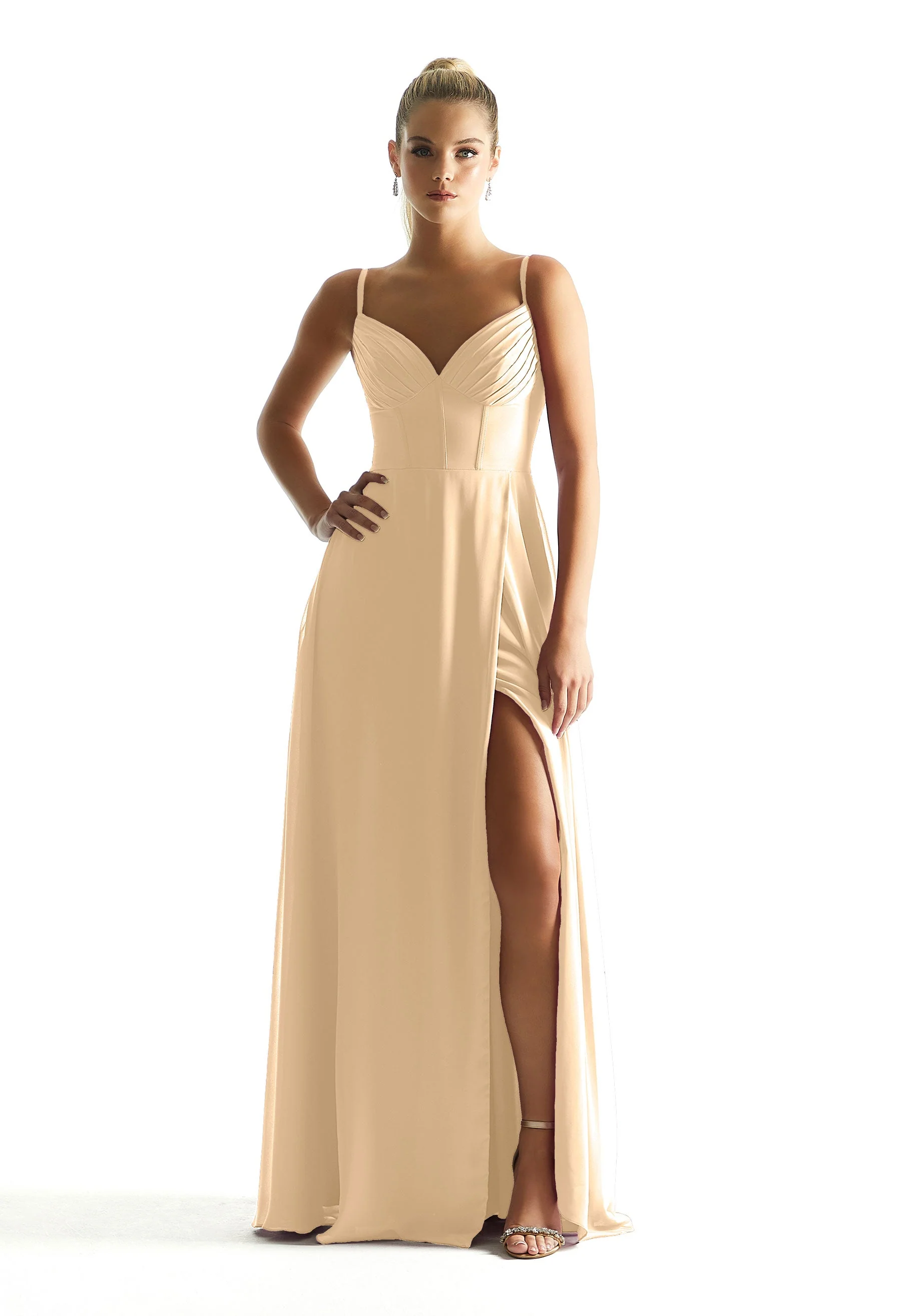 Corset Boned Chiffon Bridesmaid Dress - Image 8