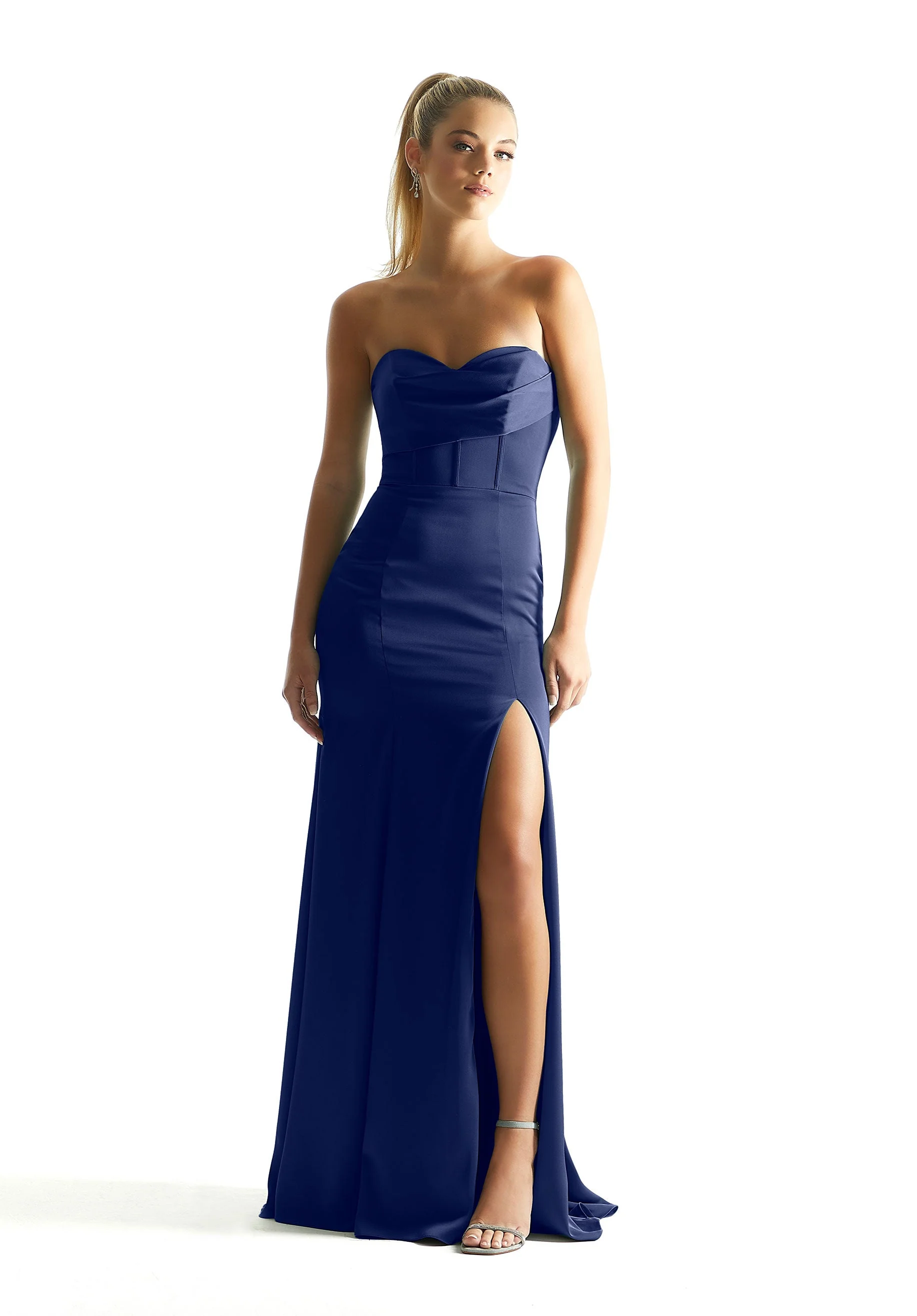 Corset Fit and Flare Luxe Satin Bridesmaid Dress - Image 18