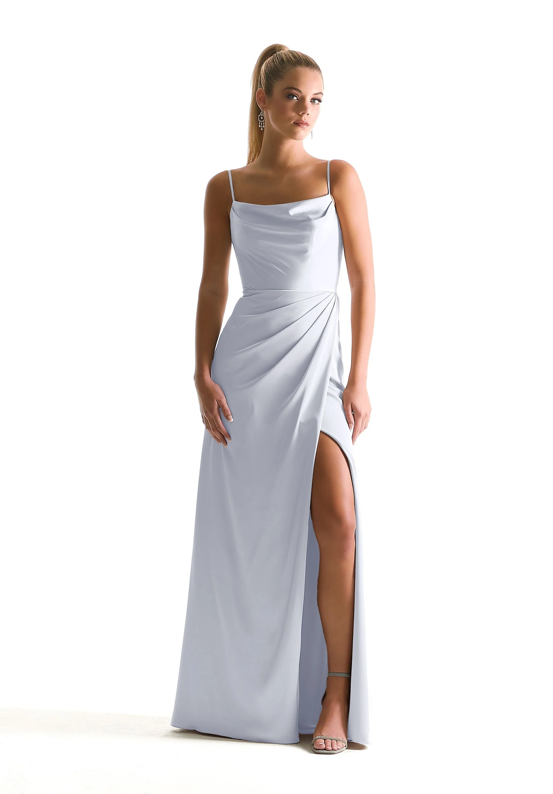 Cowl Neck Luxe Satin Bridesmaid Dress - Image 14