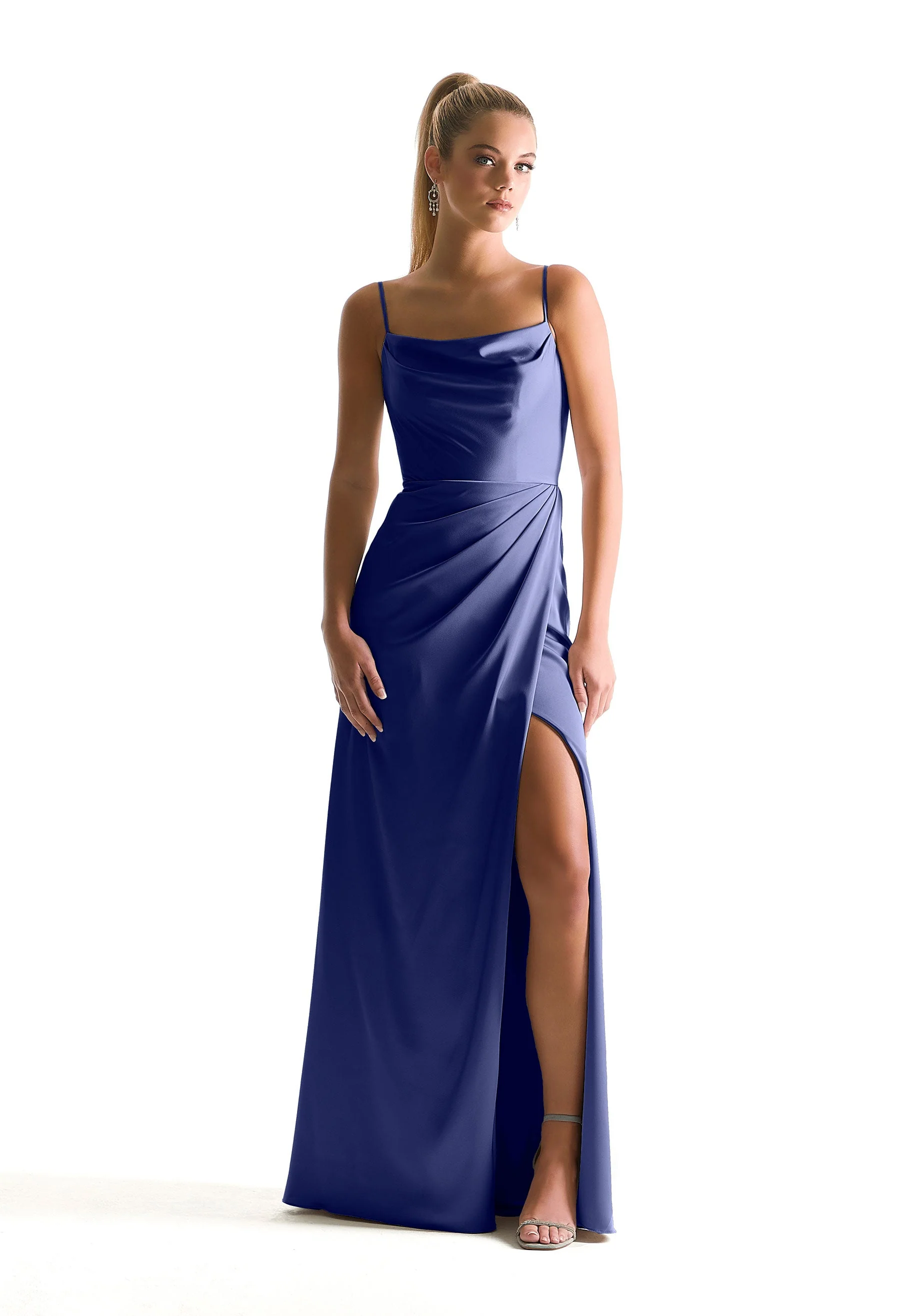 Cowl Neck Luxe Satin Bridesmaid Dress - Image 18