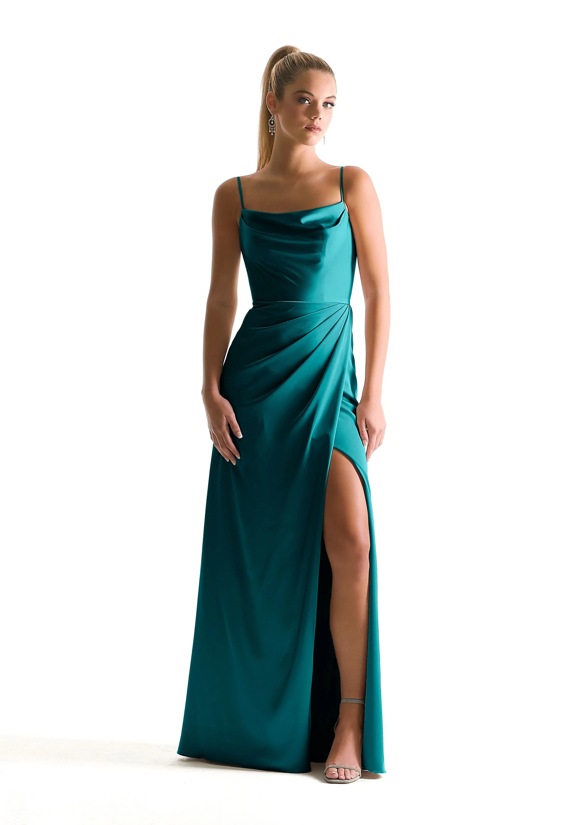 Cowl Neck Luxe Satin Bridesmaid Dress - Image 20