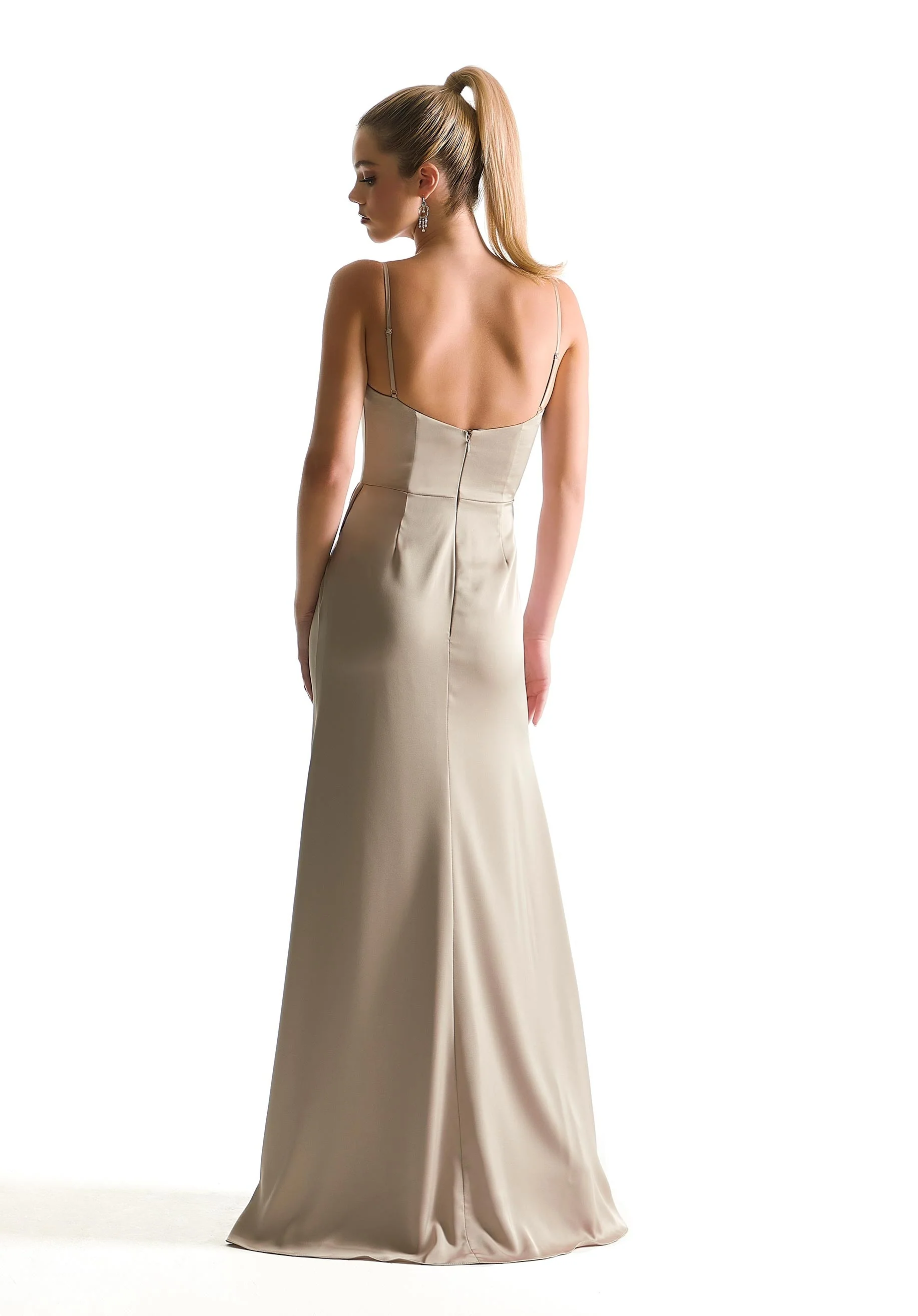 Cowl Neck Luxe Satin Bridesmaid Dress - Image 5