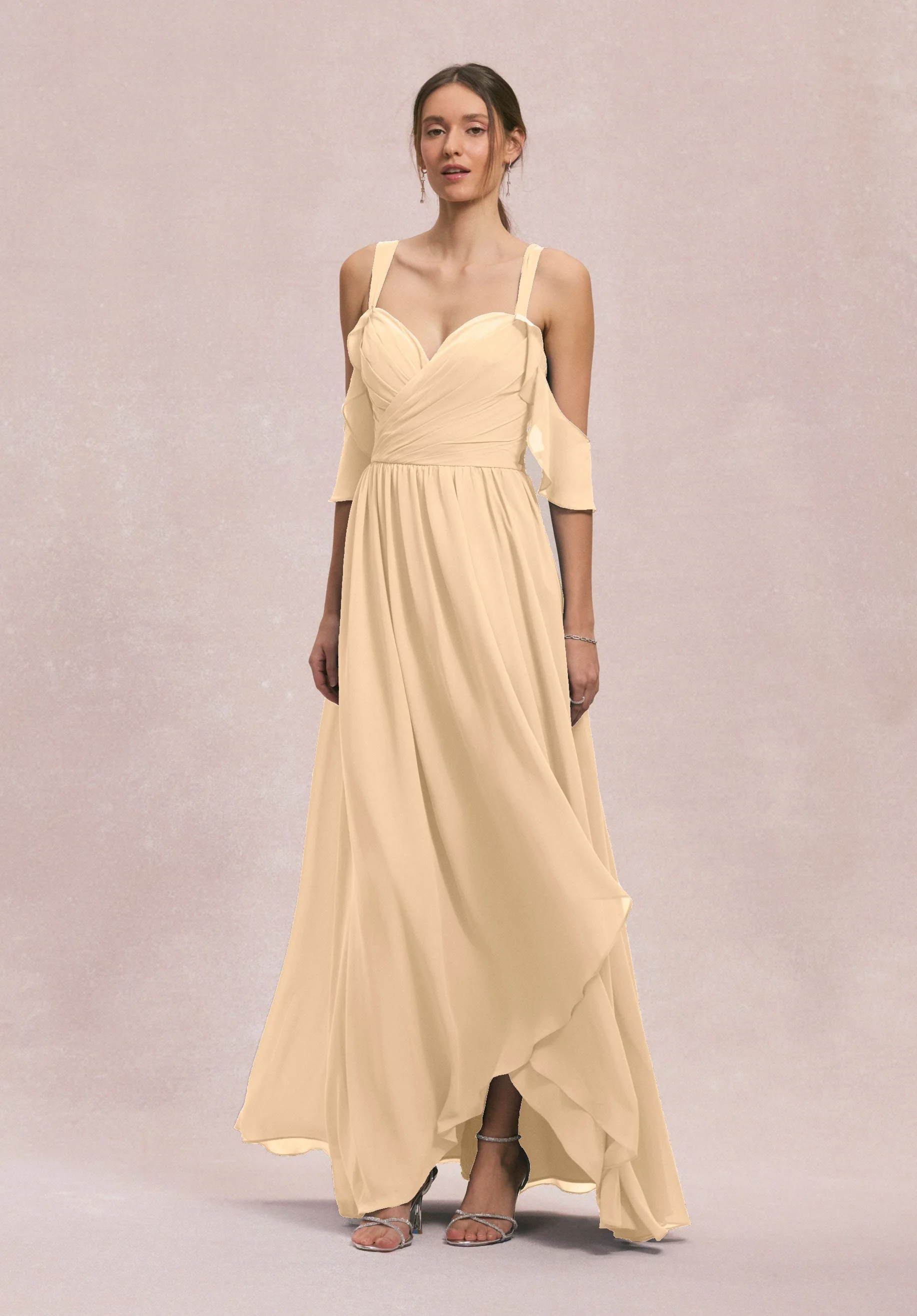 Criss Cross Draped Sweetheart Chiffon Bridesmaid Dress - Image 13