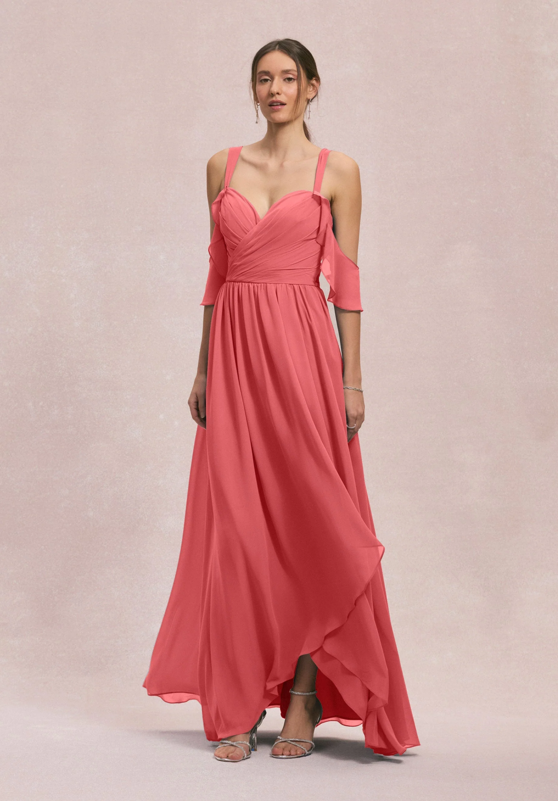Criss Cross Draped Sweetheart Chiffon Bridesmaid Dress - Image 15