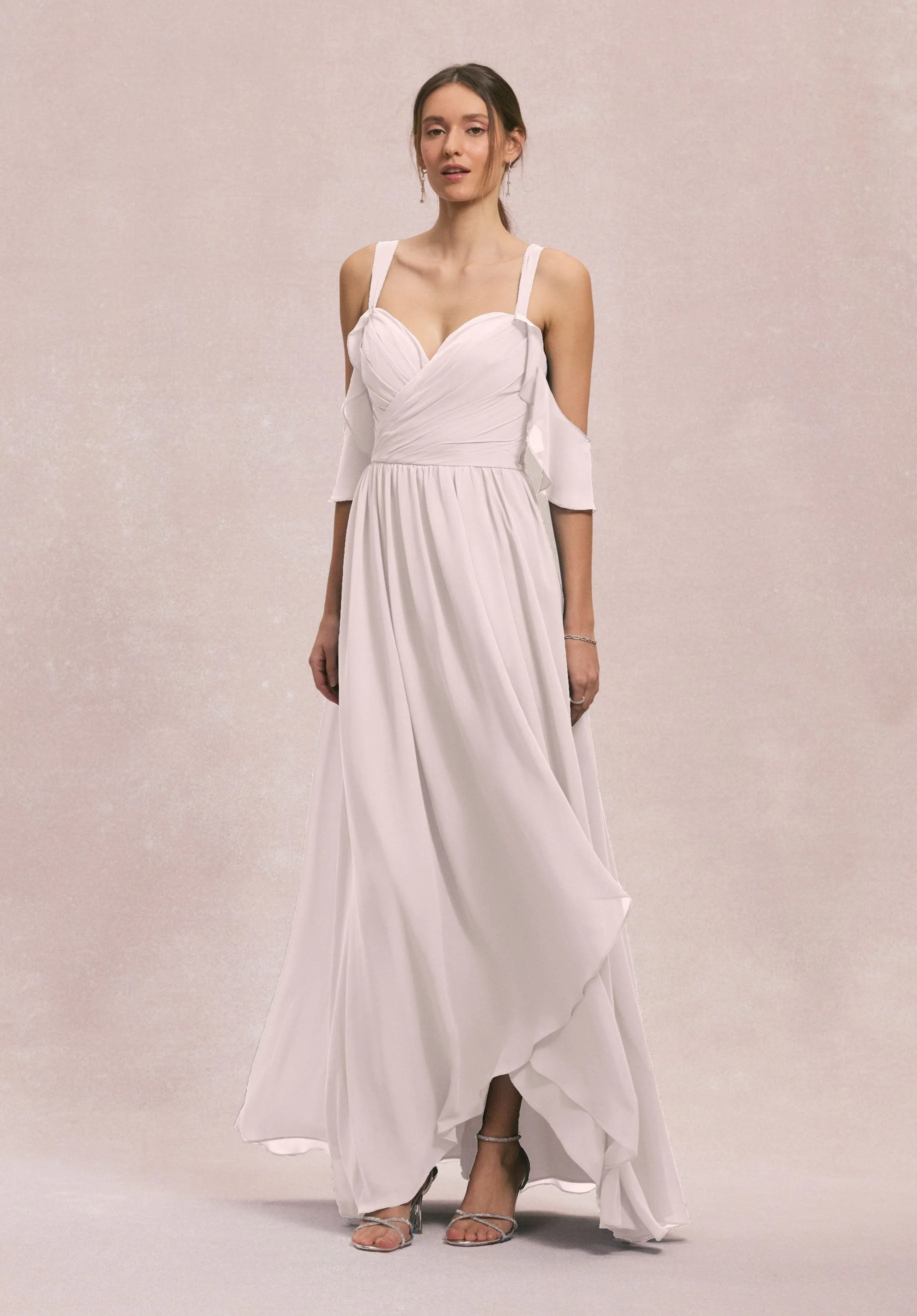 Criss Cross Draped Sweetheart Chiffon Bridesmaid Dress - Image 23