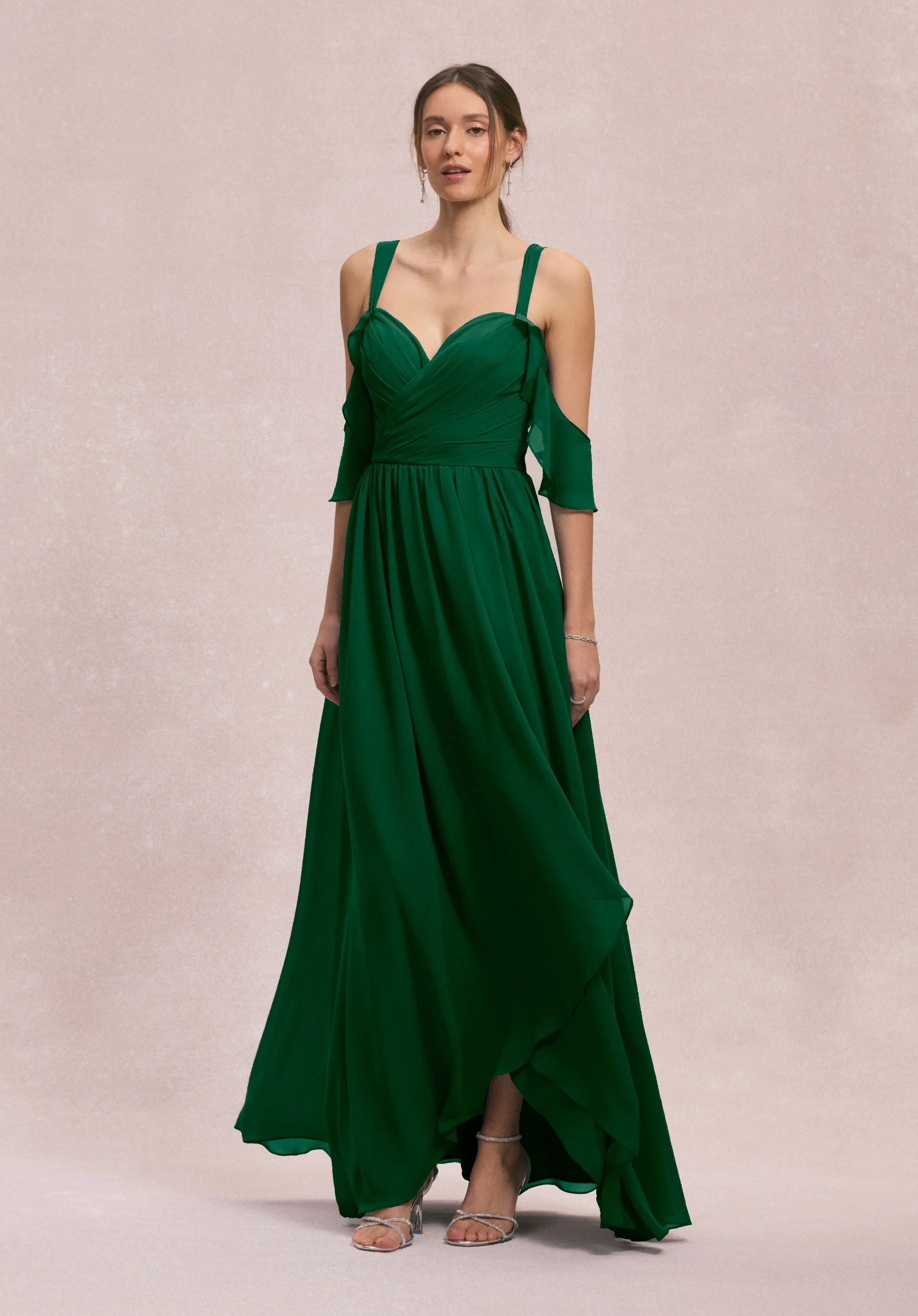 Criss Cross Draped Sweetheart Chiffon Bridesmaid Dress - Image 27