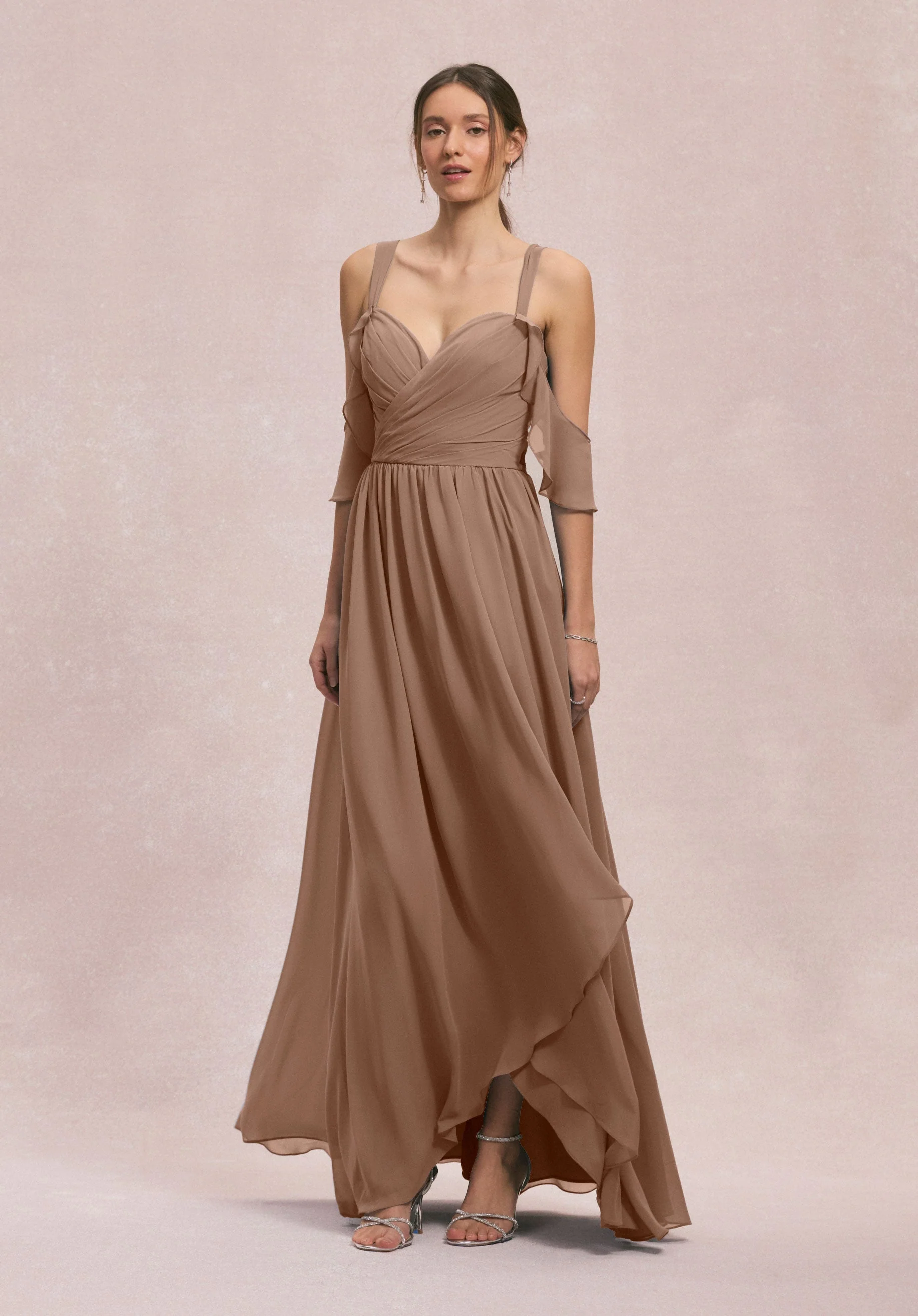 Criss Cross Draped Sweetheart Chiffon Bridesmaid Dress - Image 28
