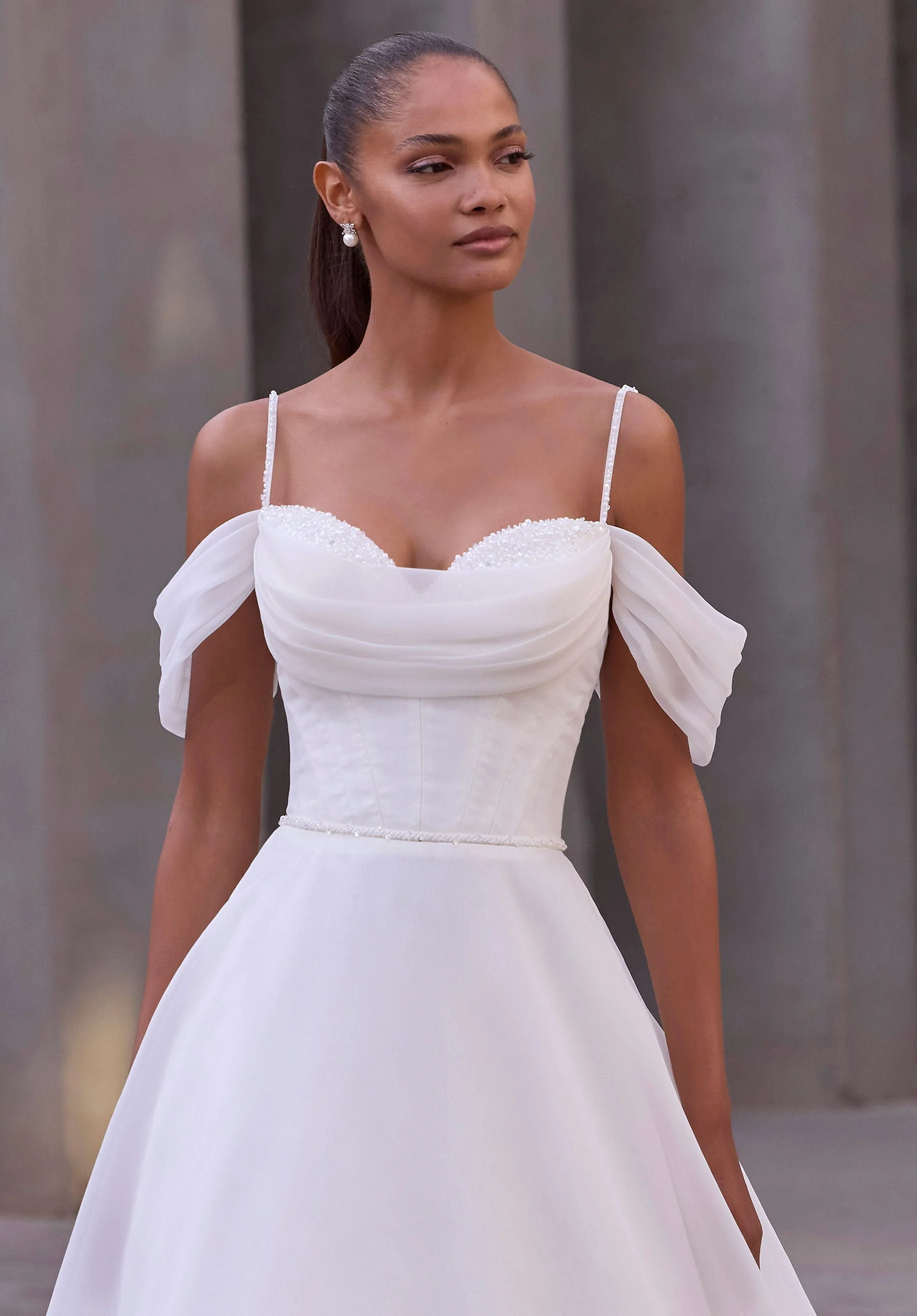 Crystal and Pearl Embroidered Straps