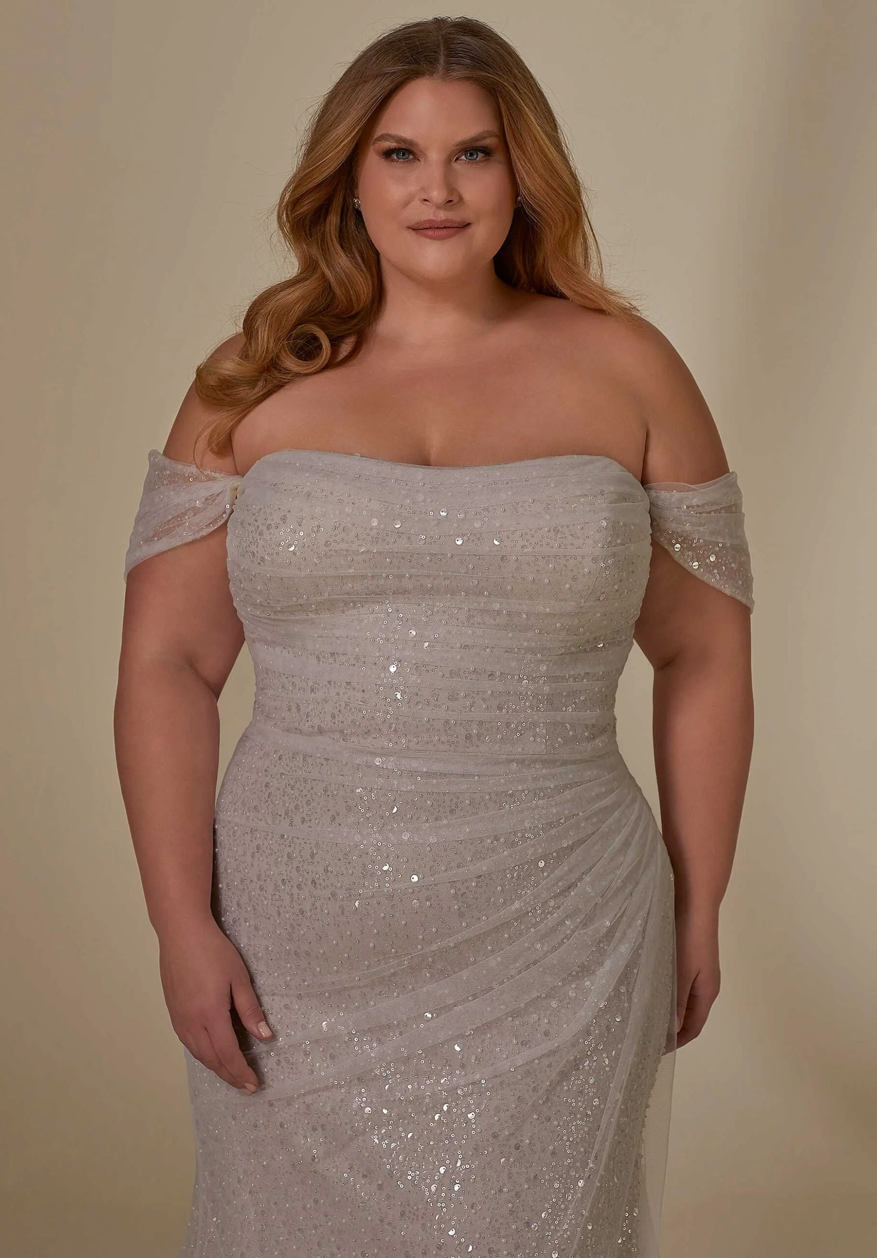 Draped Beaded Net Sleeves