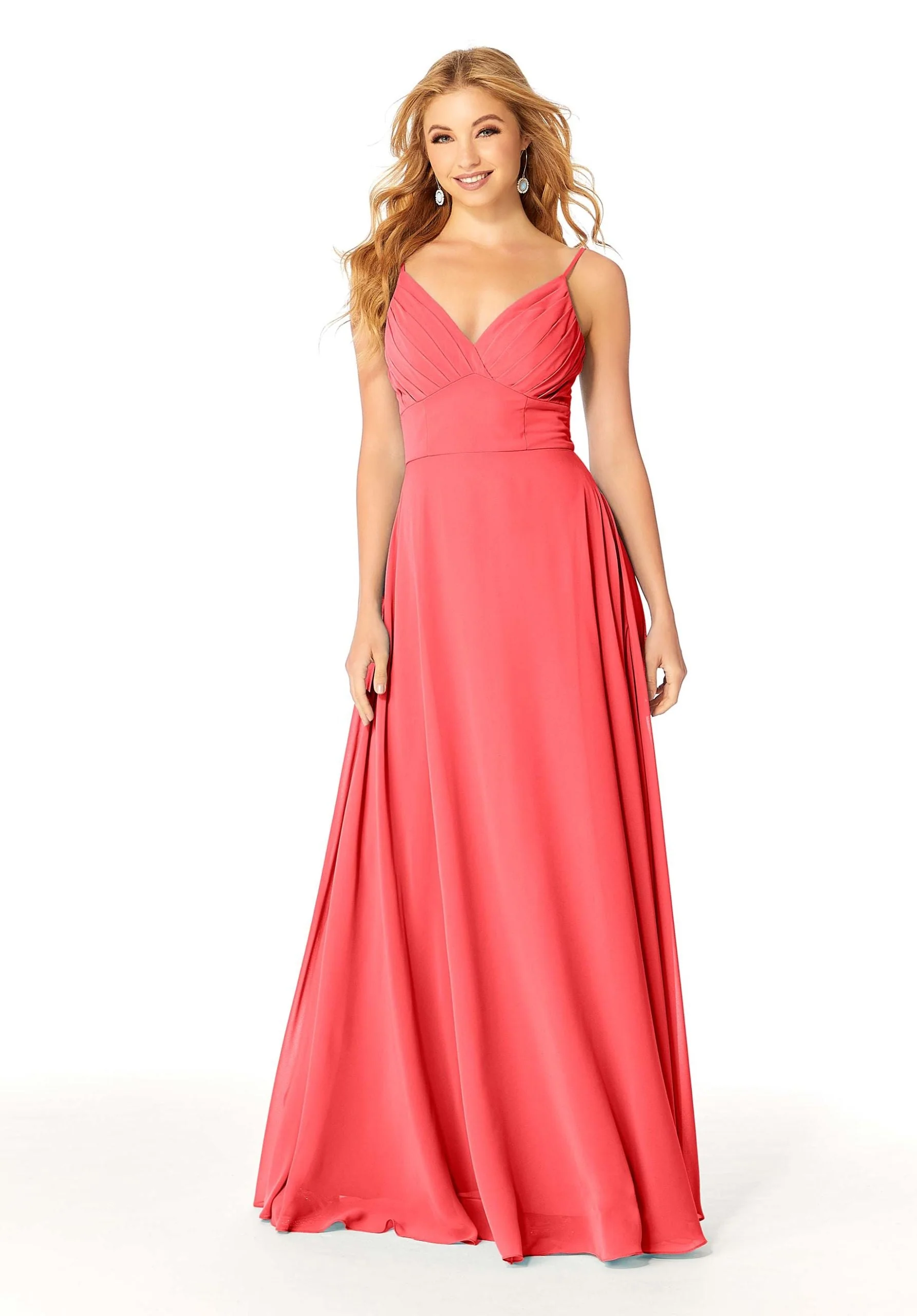 Draped Empire Chiffon Bridesmaid Dress - Image 14