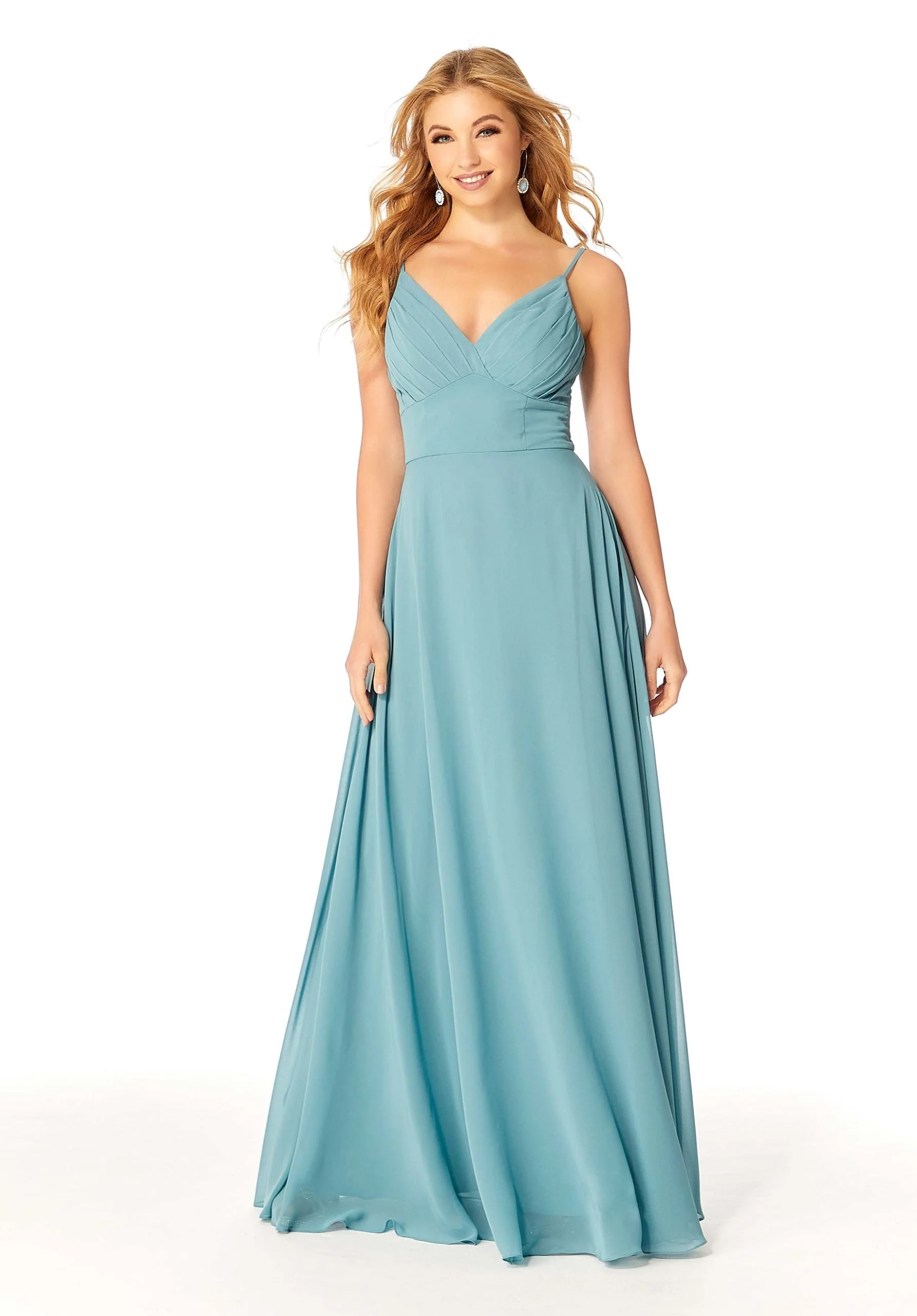 Draped Empire Chiffon Bridesmaid Dress - Image 20
