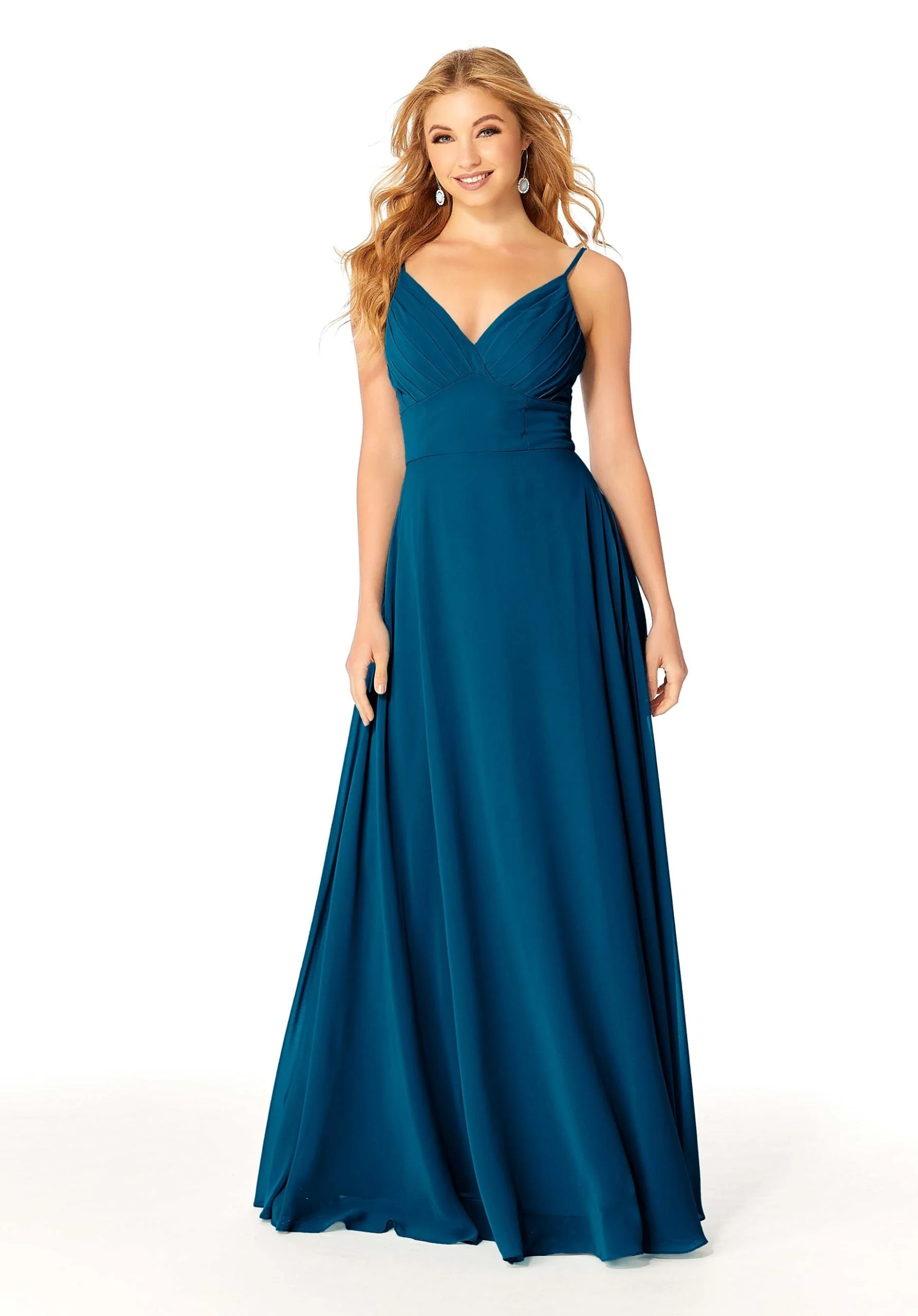 Draped Empire Chiffon Bridesmaid Dress - Image 32