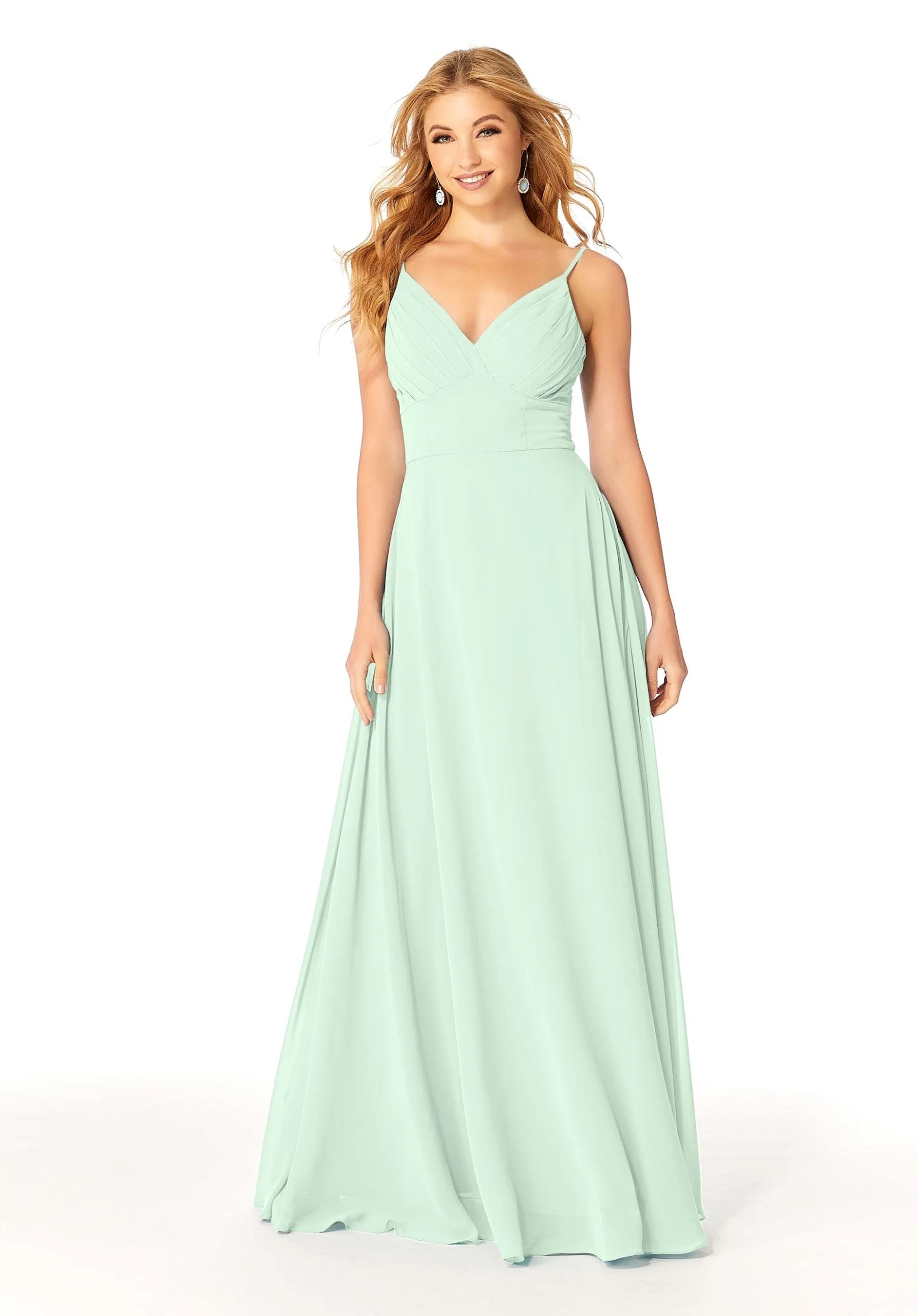 Draped Empire Chiffon Bridesmaid Dress - Image 44